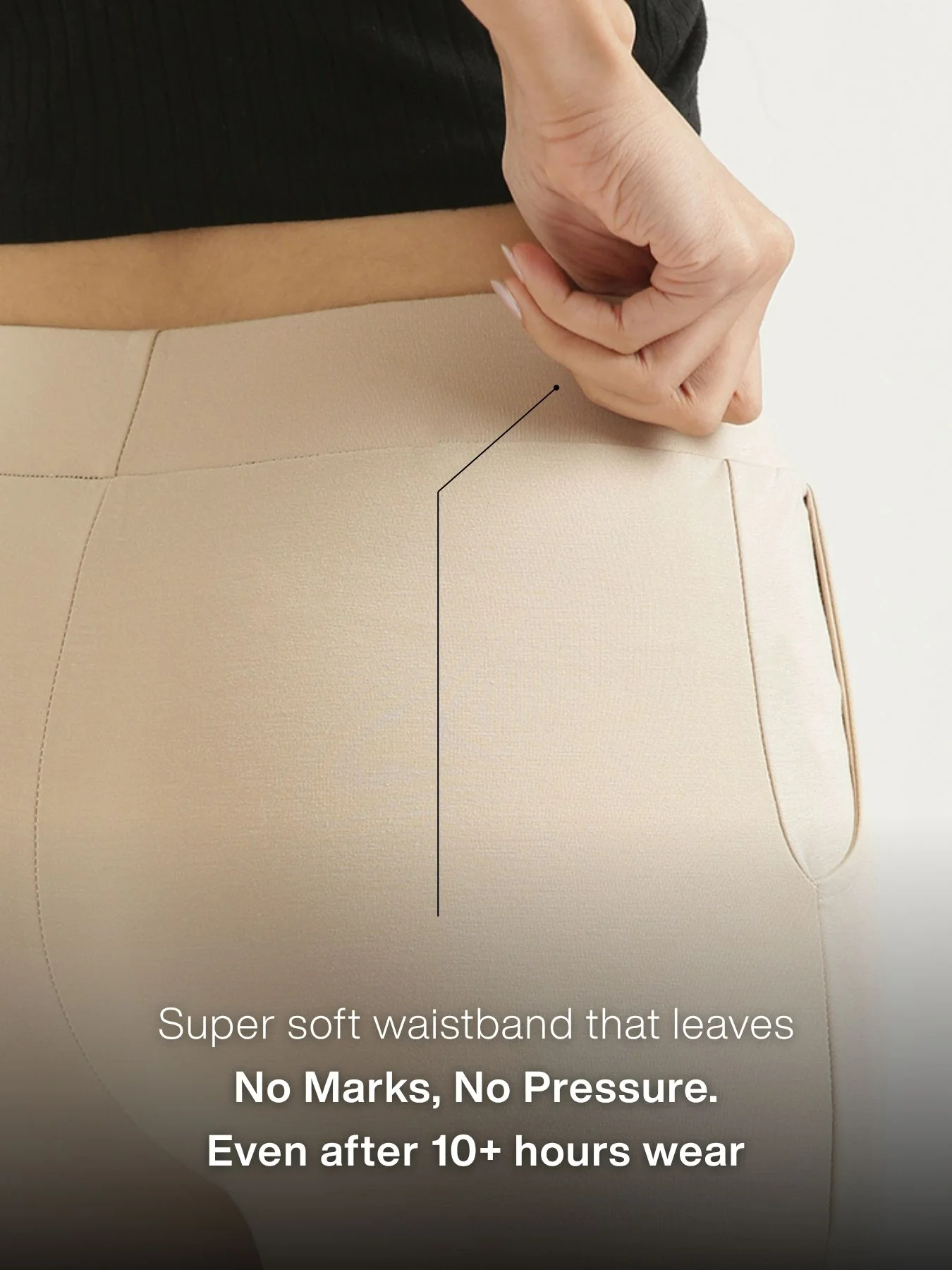 Women Beige 4-Way Stretchable Pants - Image 12