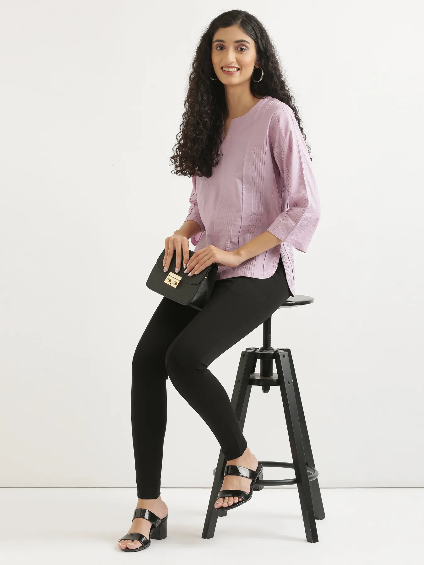 Women Black 4-Way Stretchable Pants - Image 12
