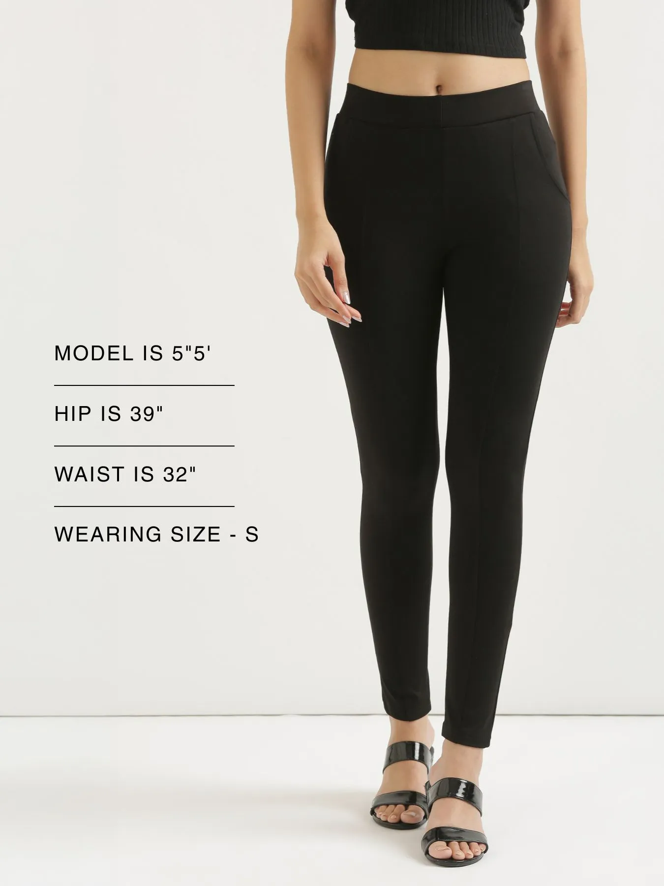 Women Black 4-Way Stretchable Pants - Image 13