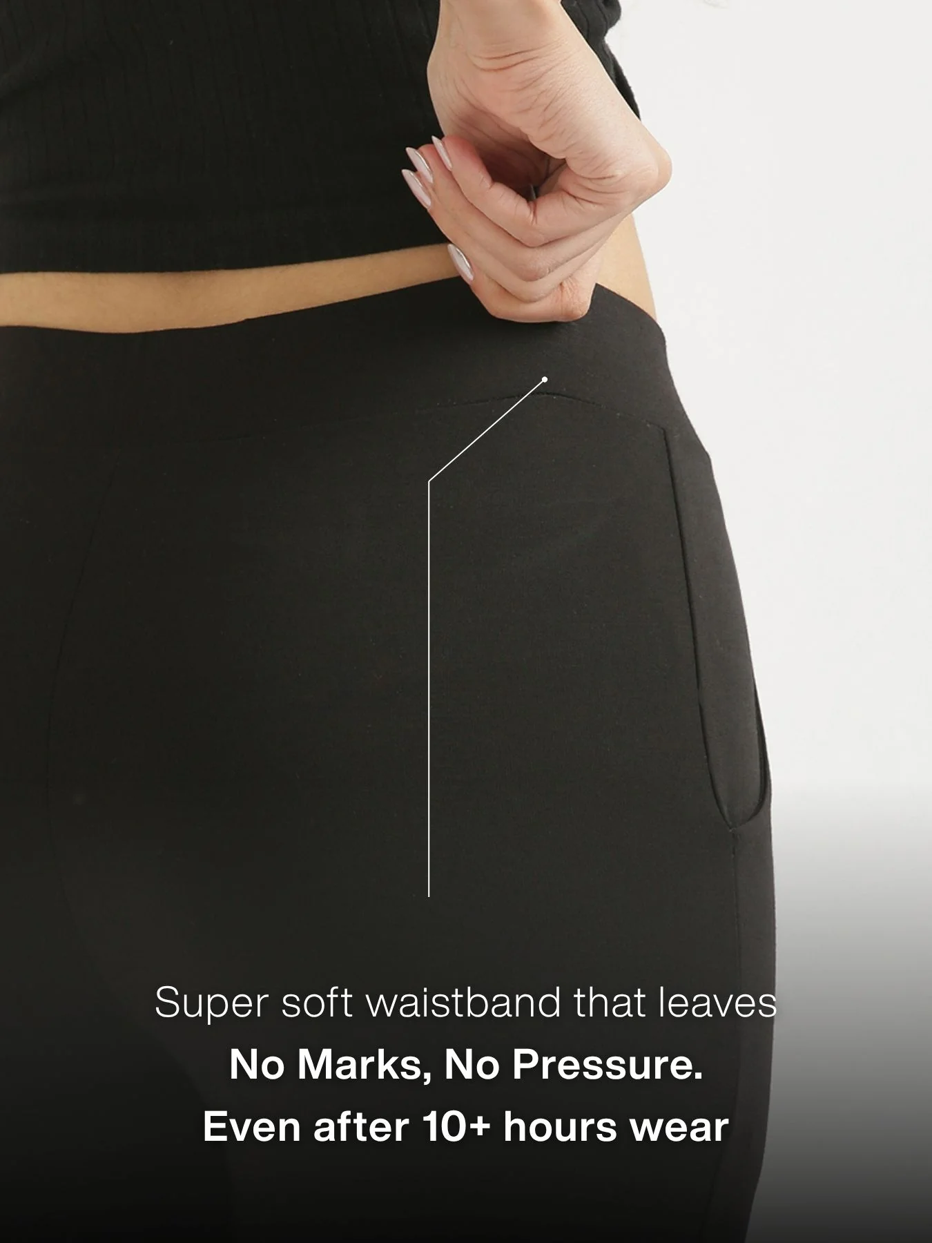 Women Black 4-Way Stretchable Pants - Image 5