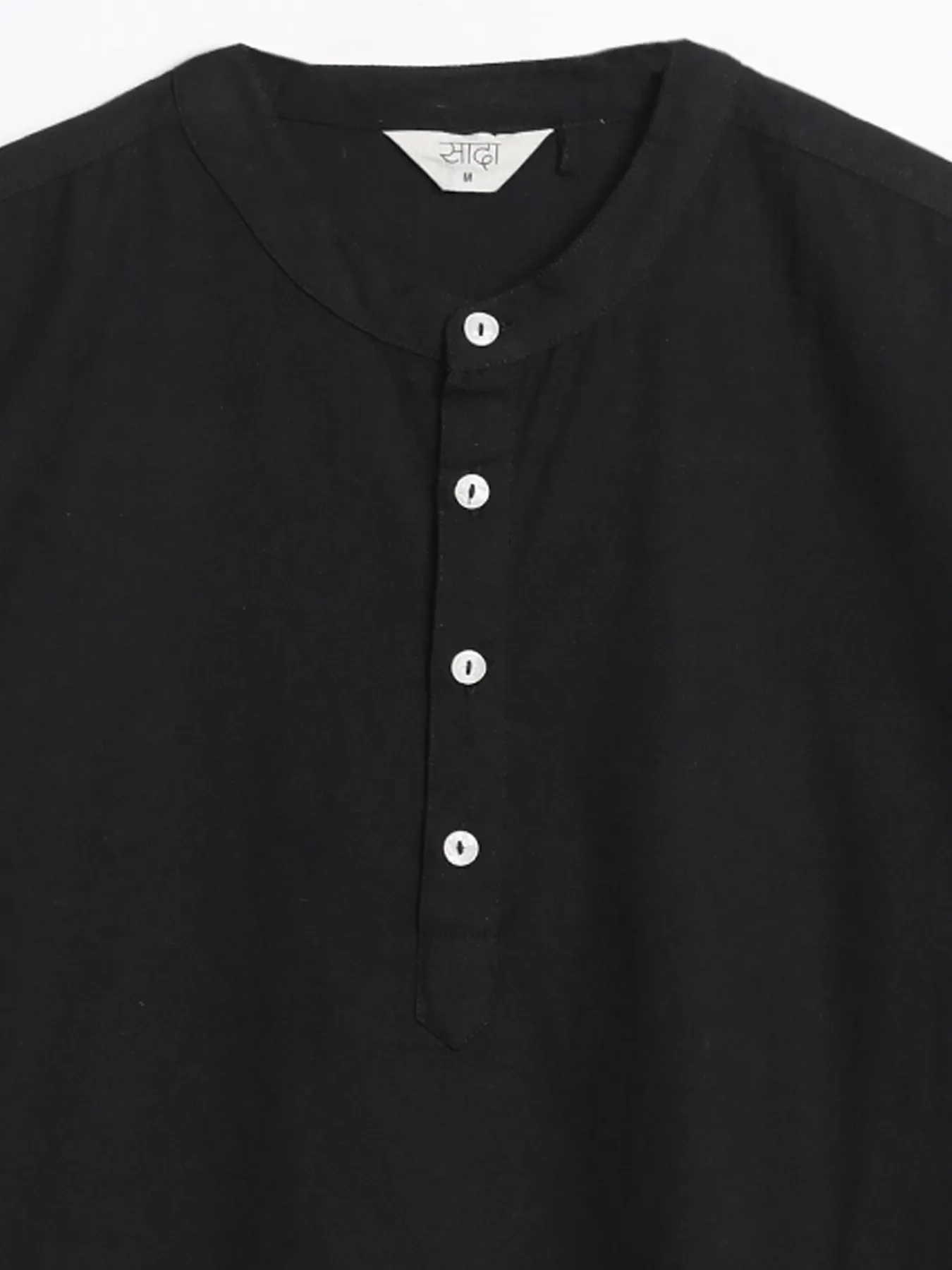 Men Black Airy Linen Long Kurta - Image 13