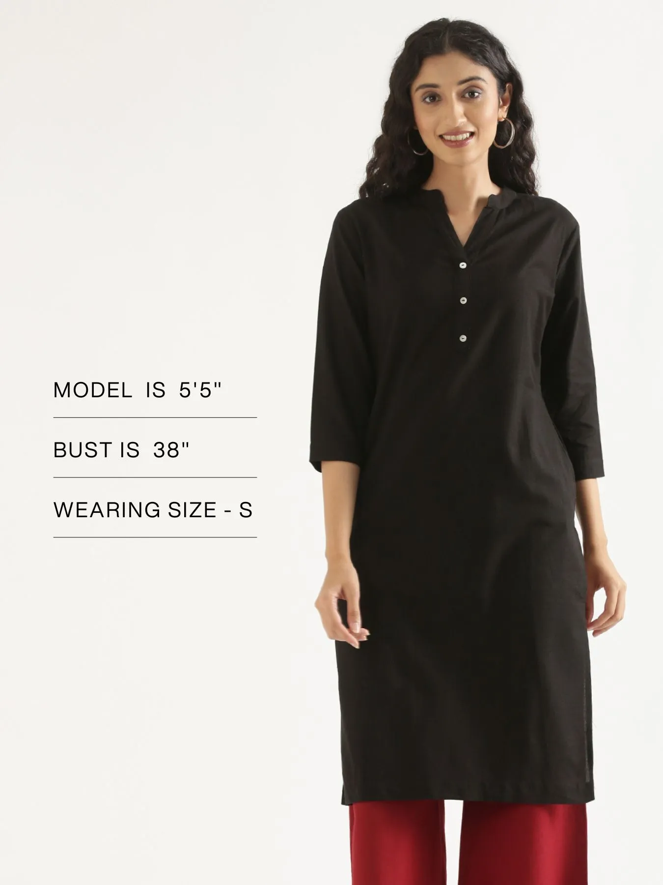 Women Black Airy Linen Long Kurta - Image 13