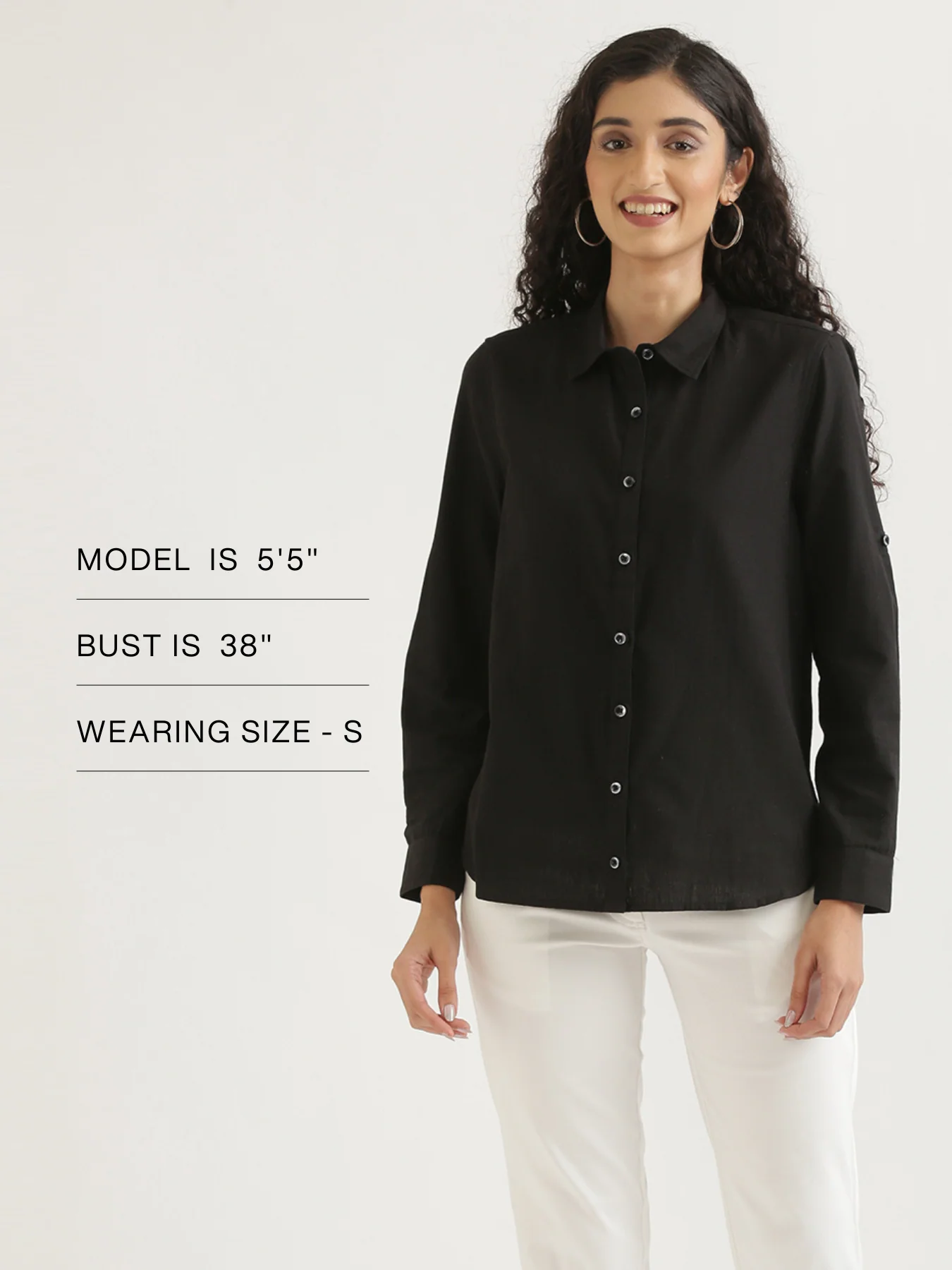 Women Black Airy-Linen Shirt - Image 16