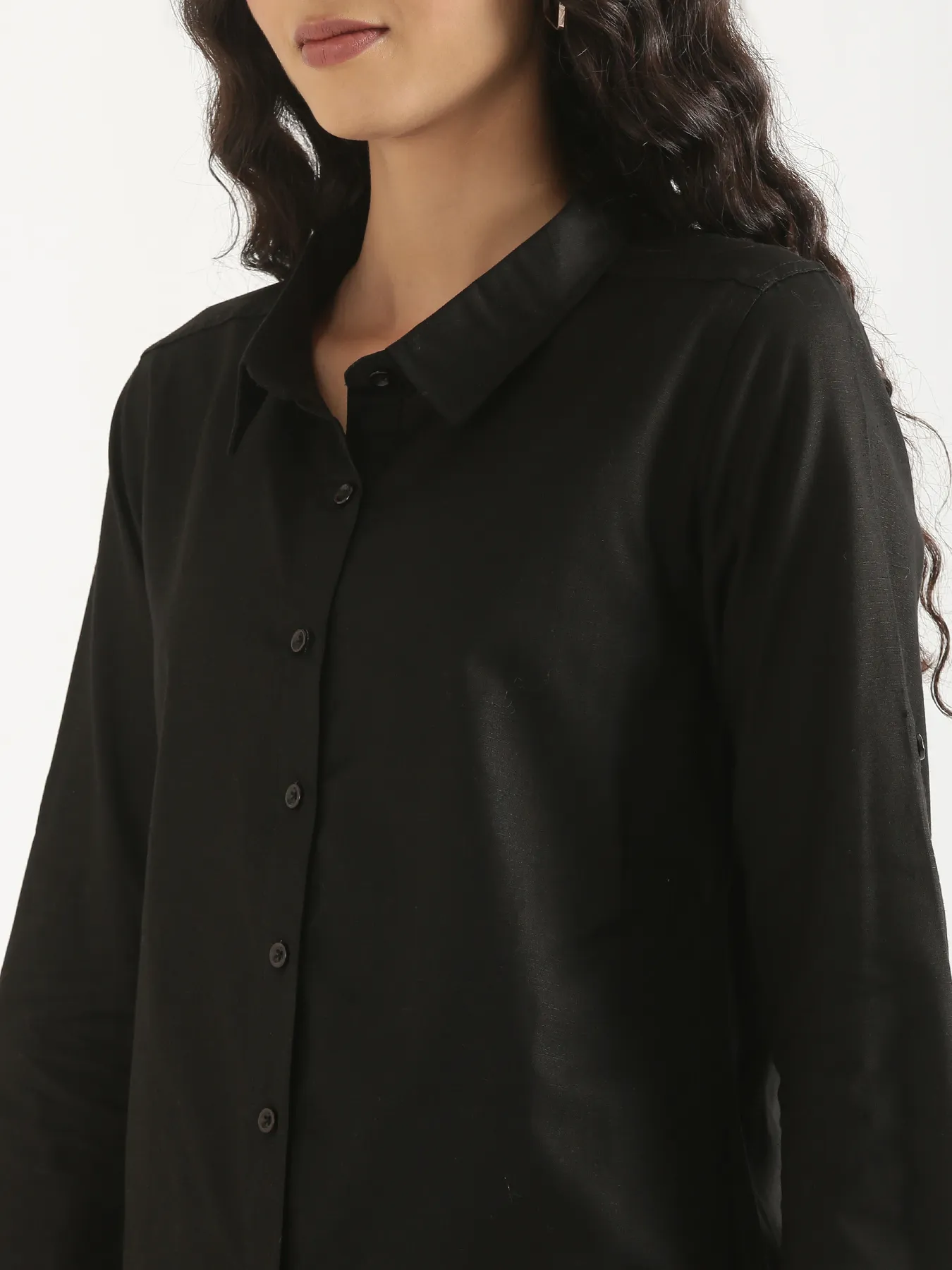Women Black Airy-Linen Shirt - Image 6