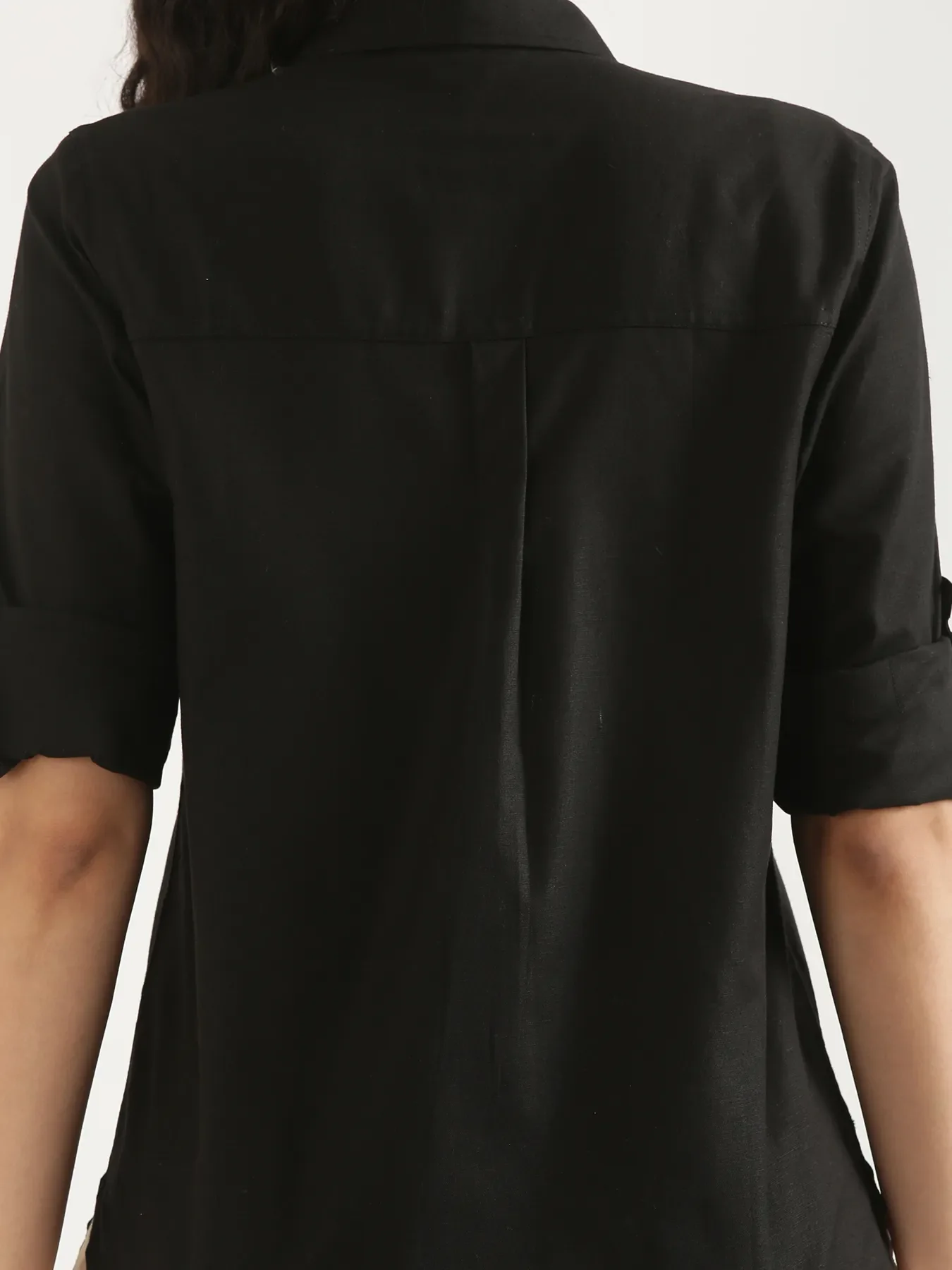 Women Black Airy-Linen Shirt - Image 7
