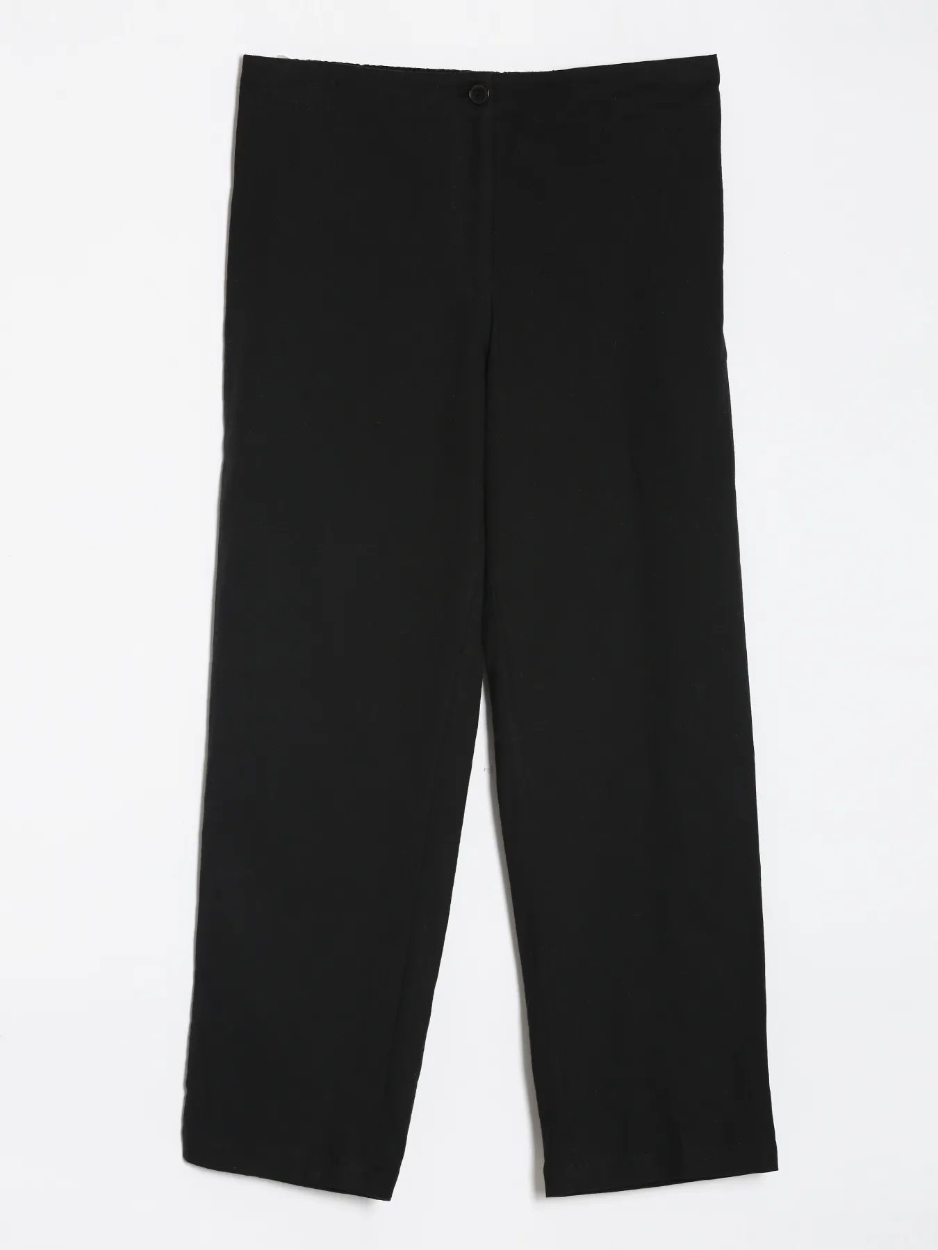 Women Black Airy Linen Straight Pants - Image 14