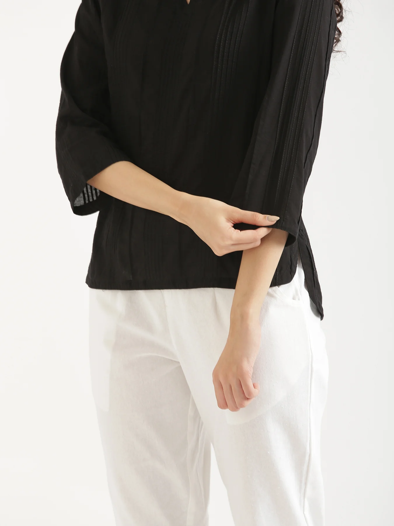 Women Black Everyday Cotton Top - Image 10
