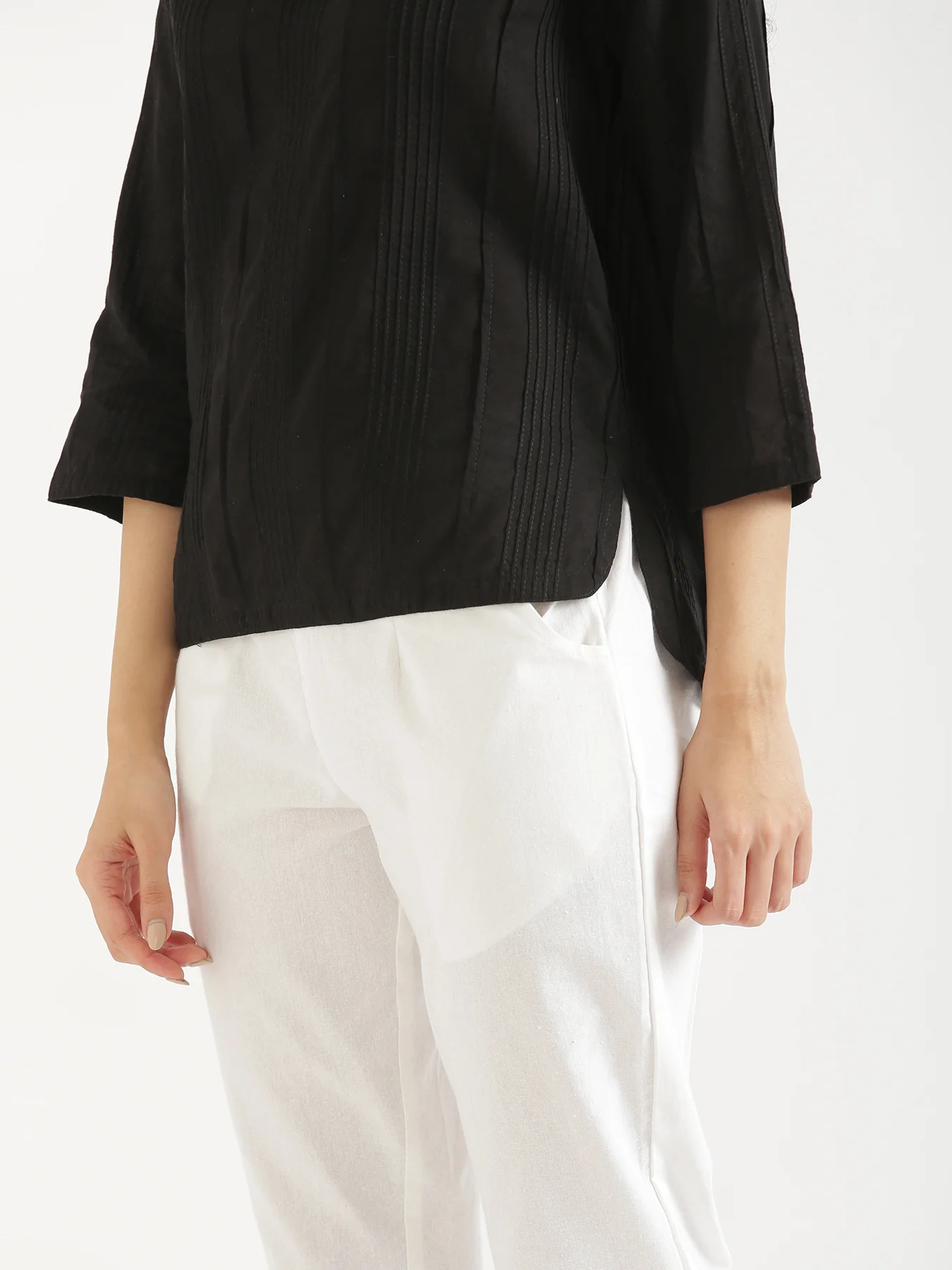 Women Black Everyday Cotton Top - Image 11