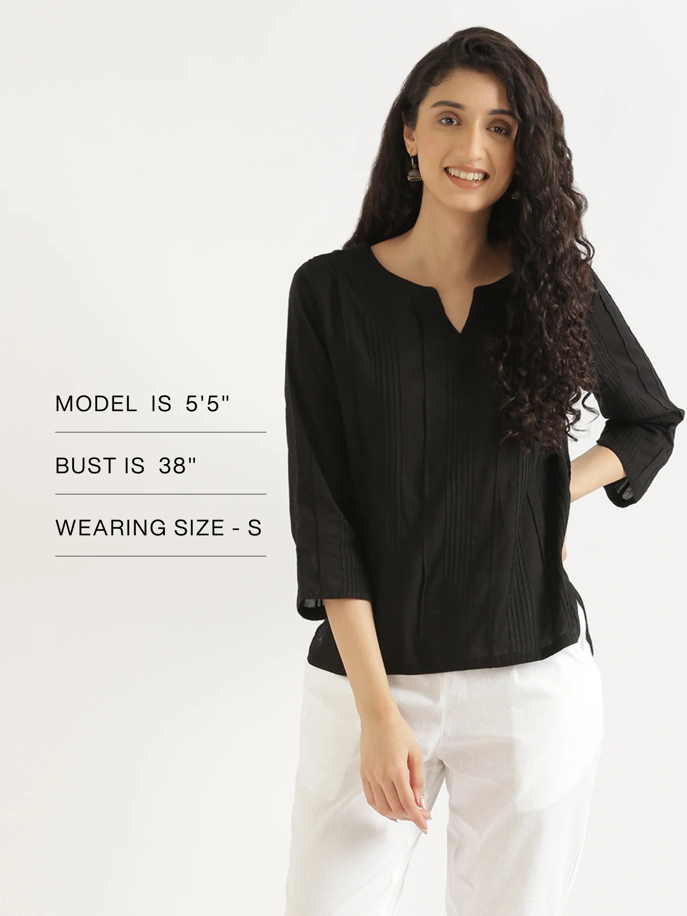 Women Black Everyday Cotton Top - Image 13
