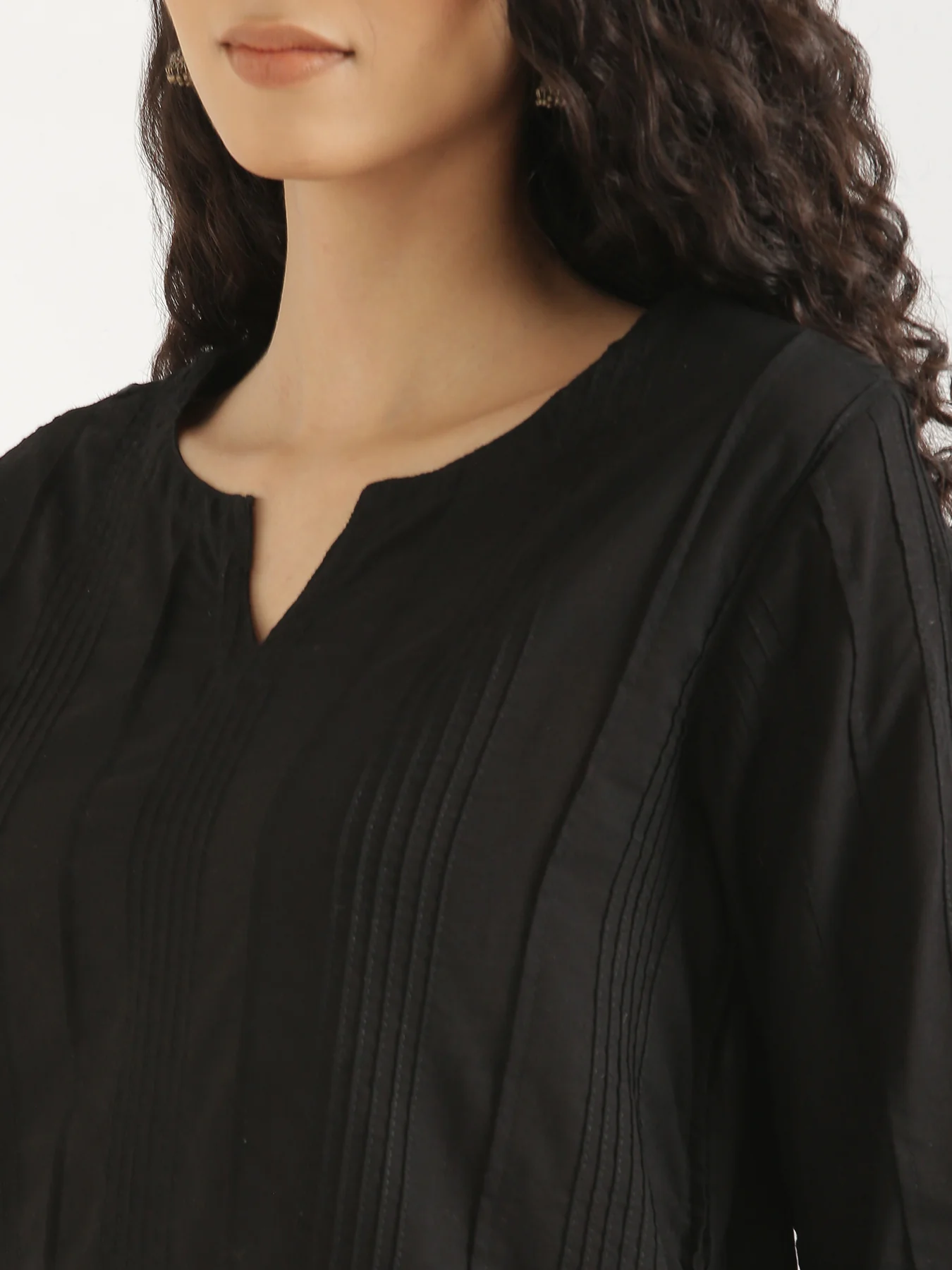Women Black Everyday Cotton Top - Image 8
