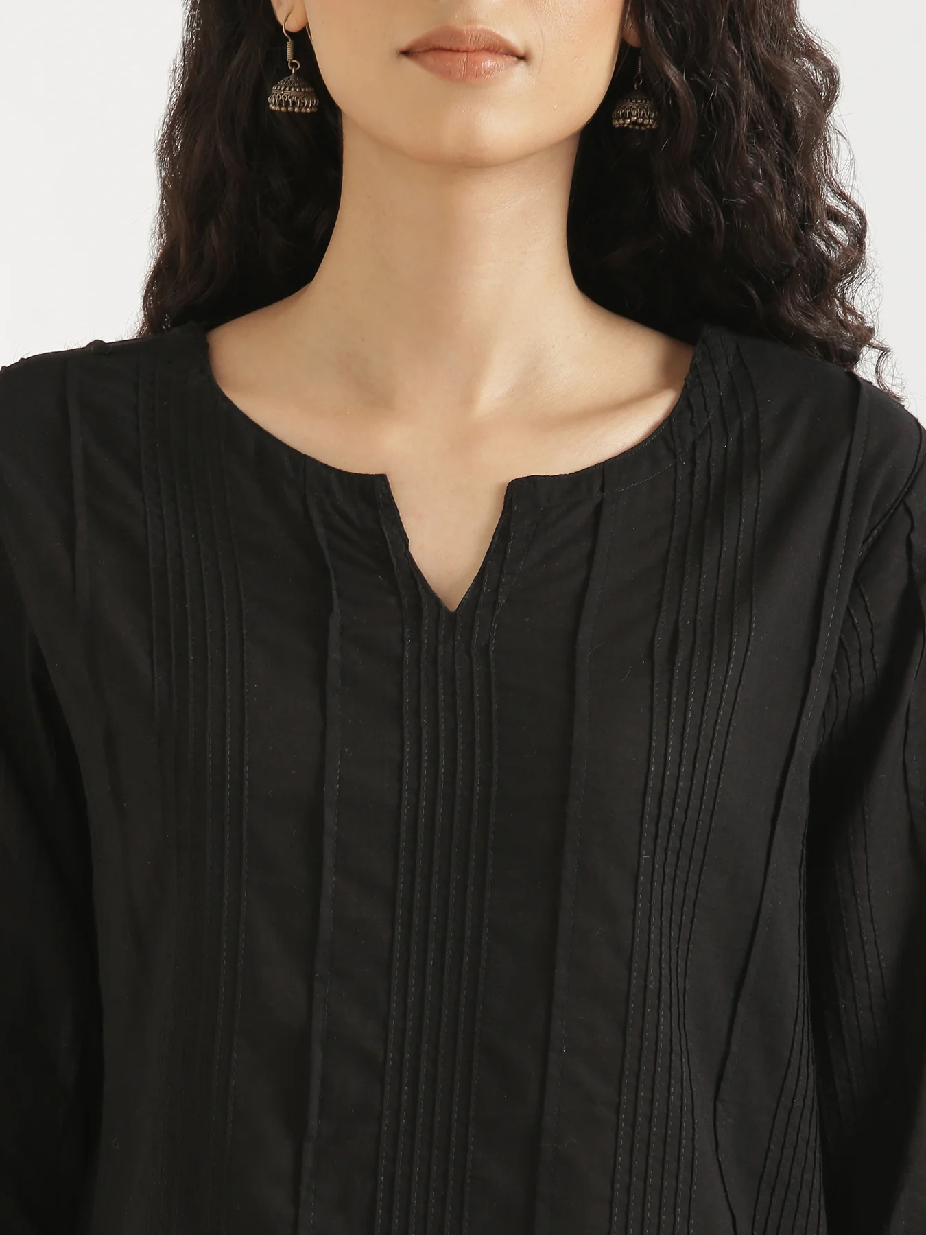 Women Black Everyday Cotton Top - Image 9