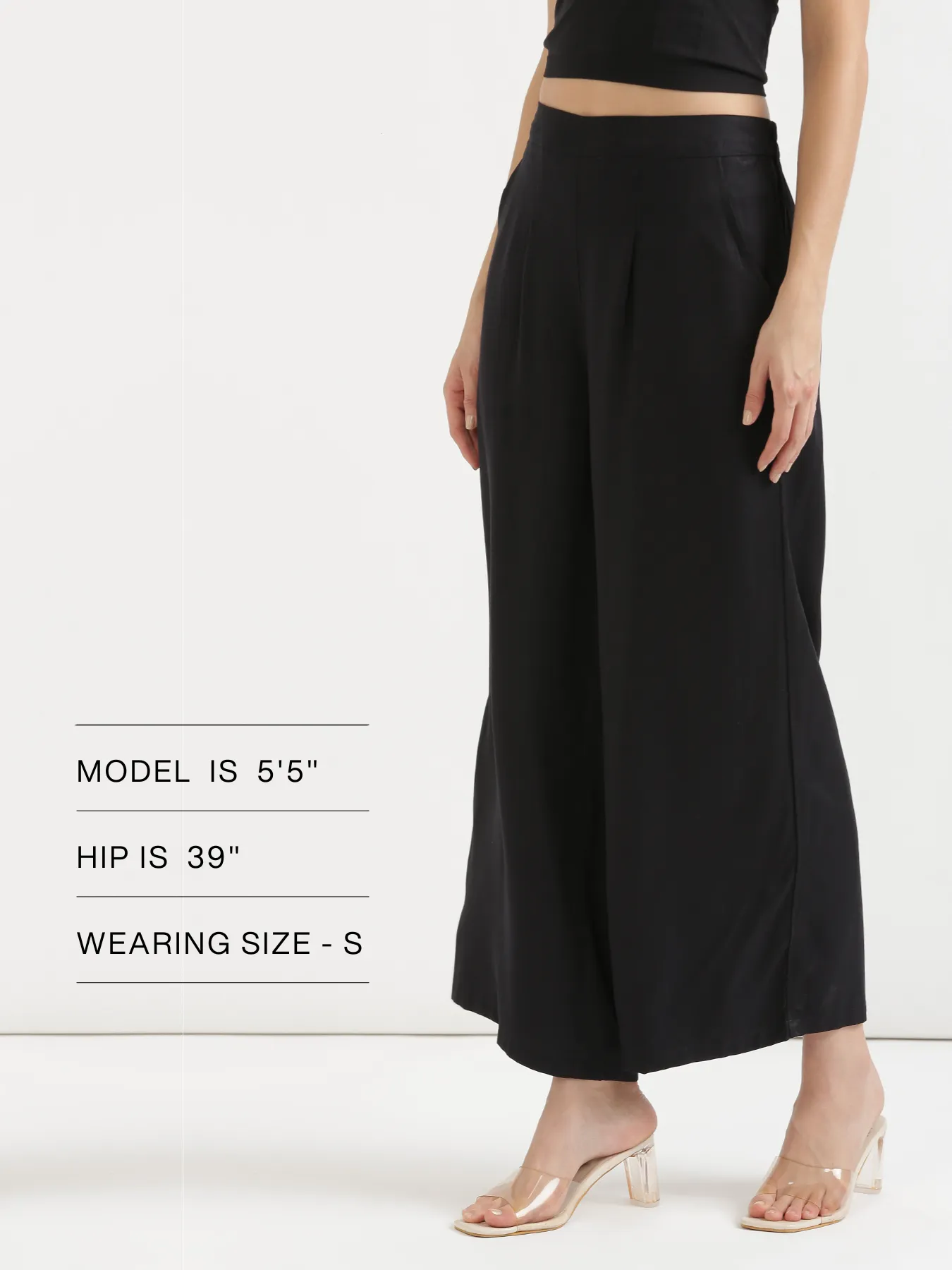 Women Black Viscose Palazzo Pant - Image 12
