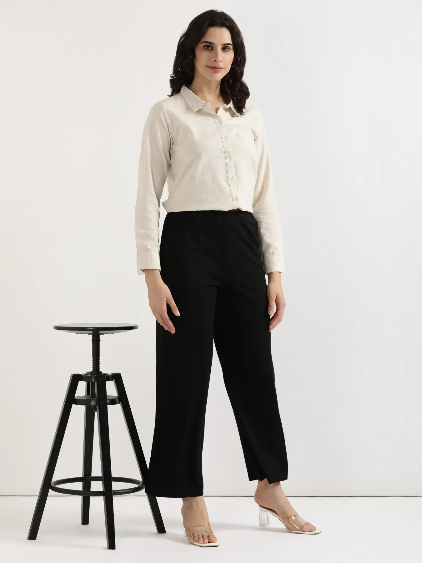 Women Black Wide Leg Pants - Image 12