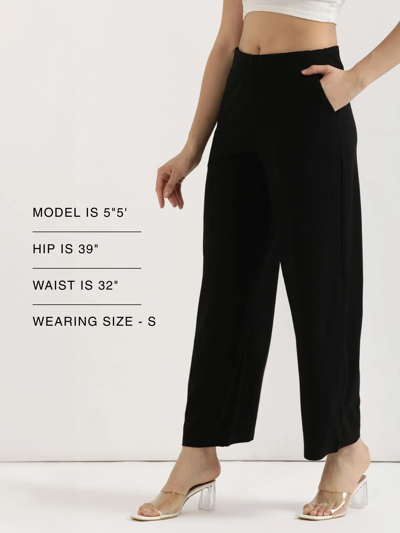 Women Black Wide Leg Pants - Image 13