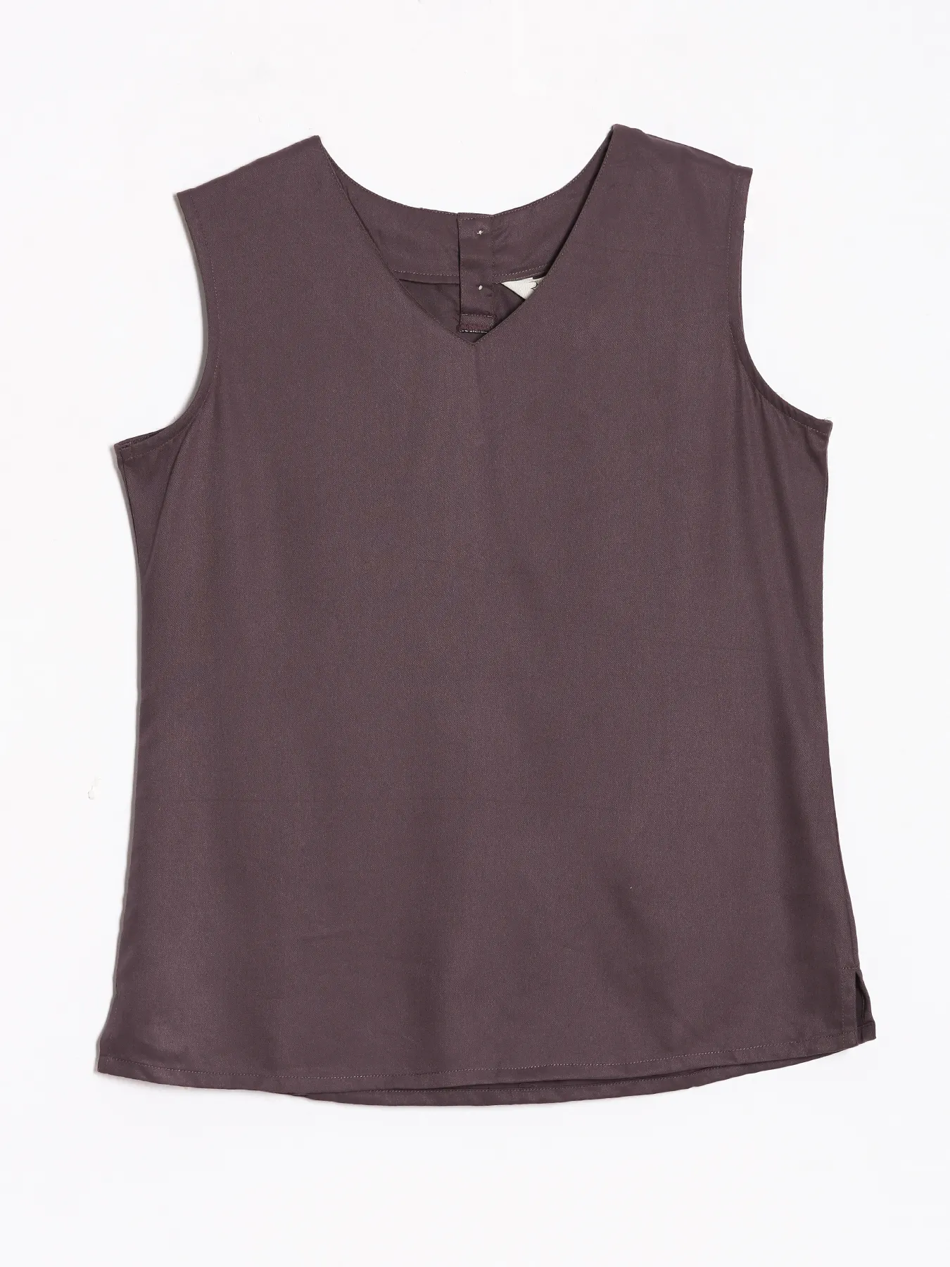 Women Brinjal V-Neck Sleeveless Top - Image 11