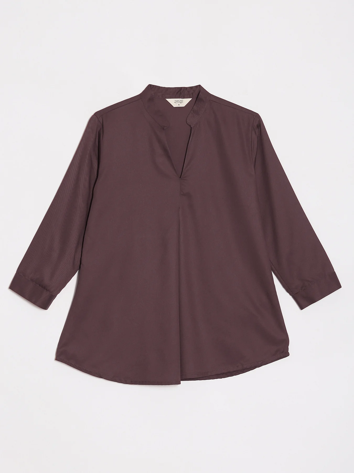 Women Brinjal Viscose Pleated Top - Image 12