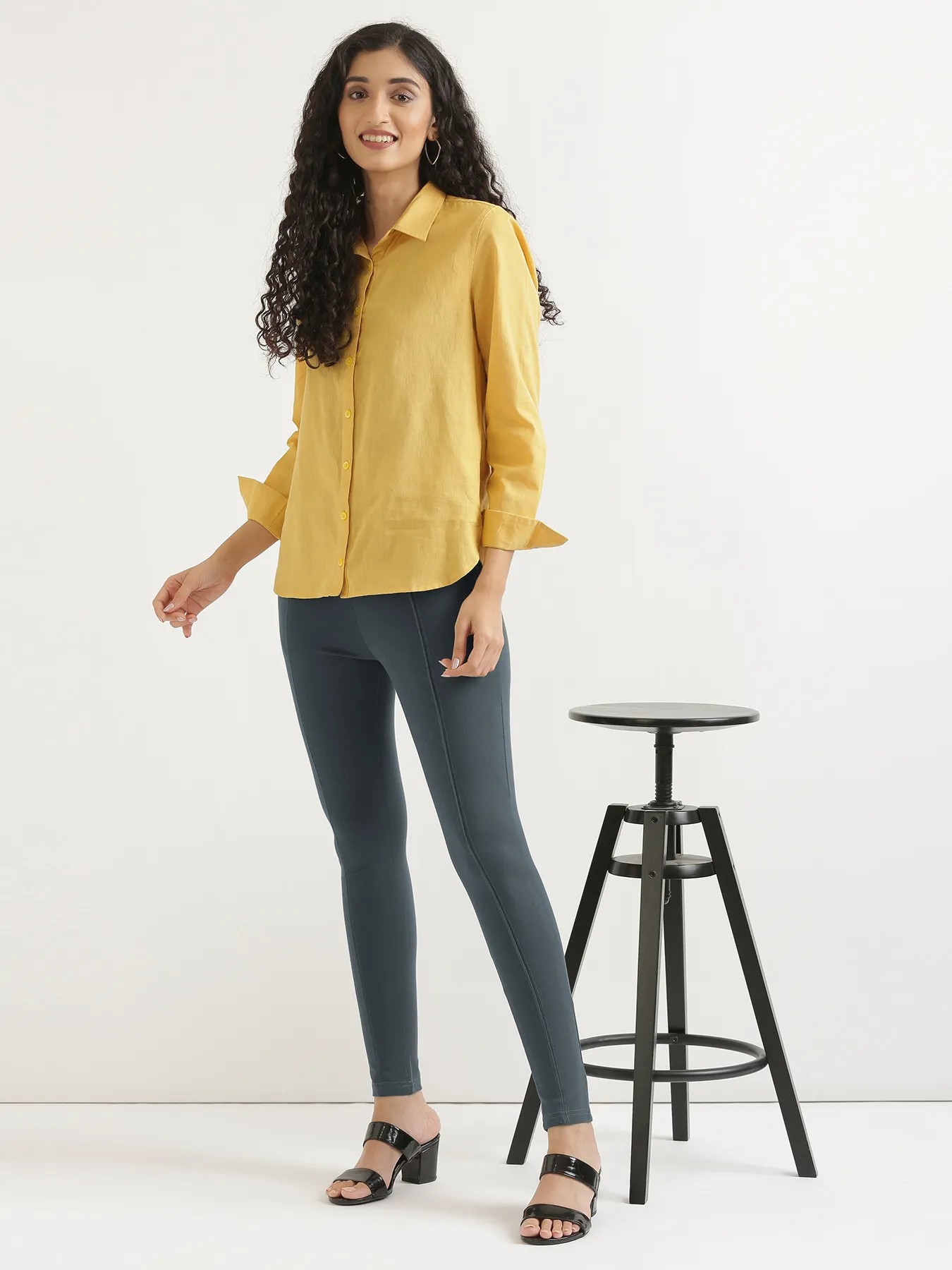 Women Cement Grey 4-Way Stretchable Pants - Image 12