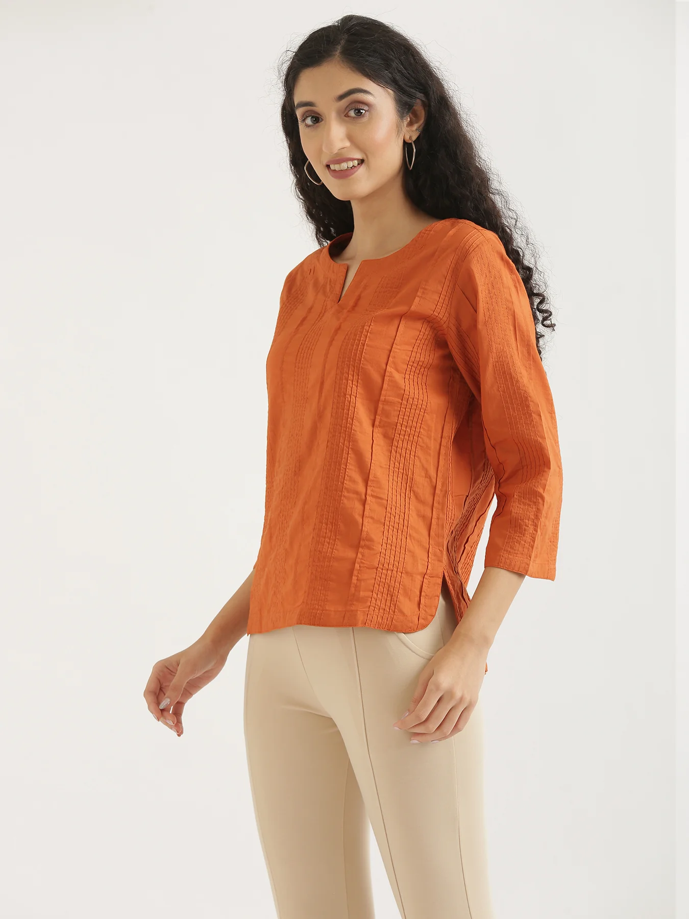 Women Cinnamon Everyday Cotton Top - Image 3