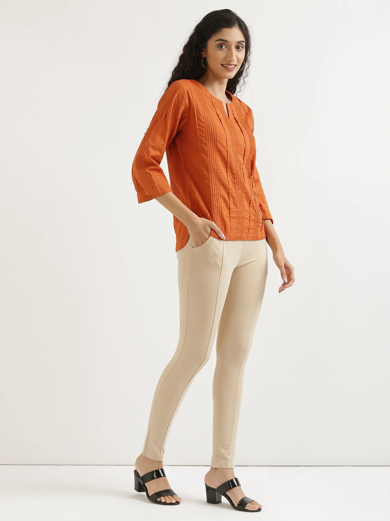Women Cinnamon Everyday Cotton Top - Image 5