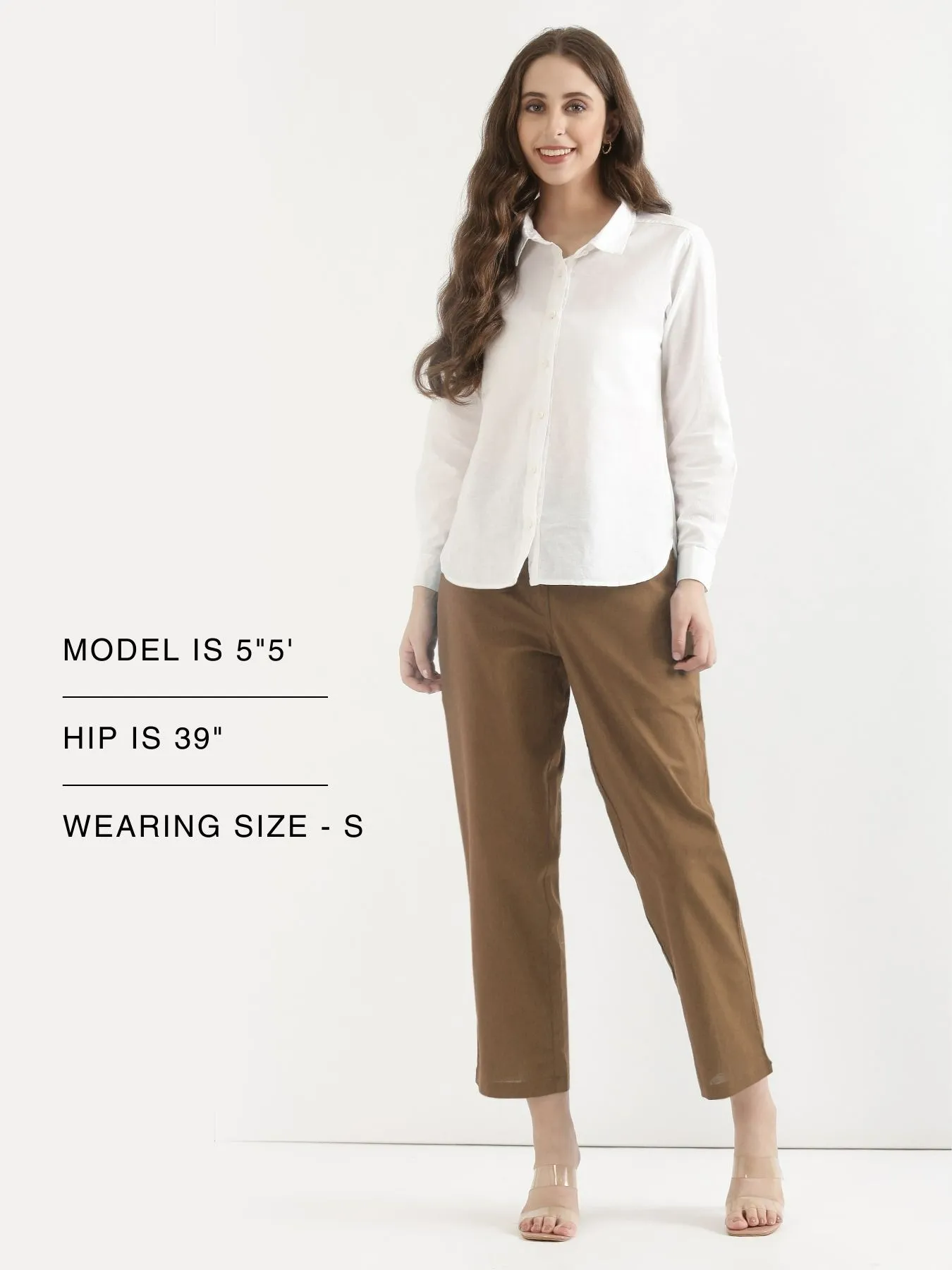 Women Coffee Brown Airy Linen Straight Pants - Image 16