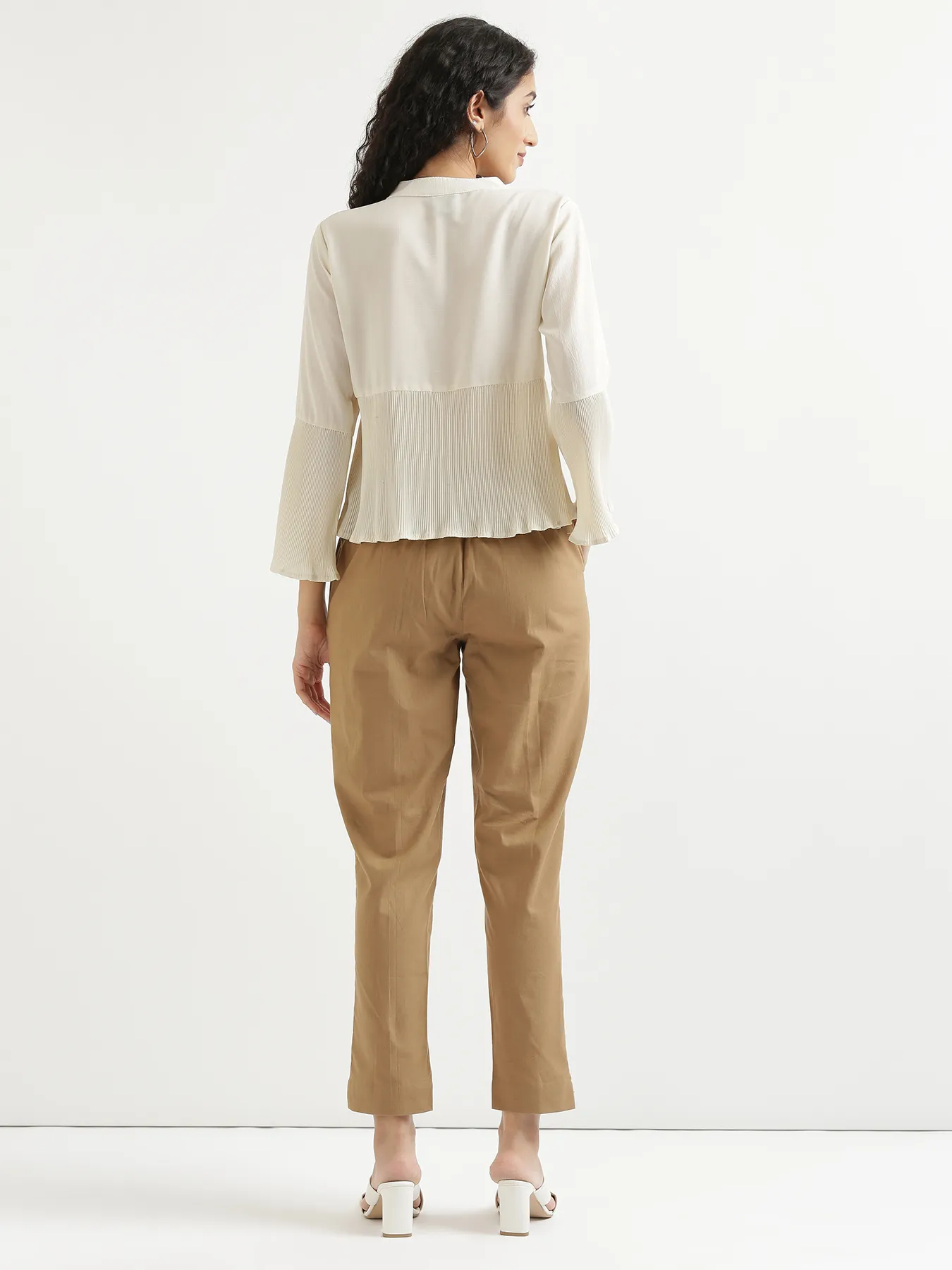Women Coffee Brown Cotton Pant - Image 9