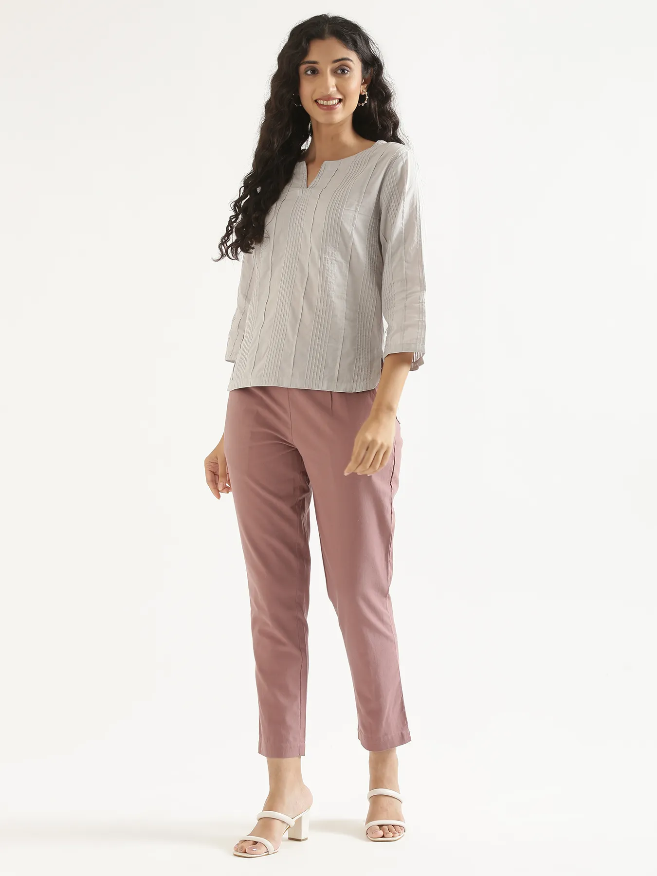 Women Grey Everyday Cotton Top - Image 3