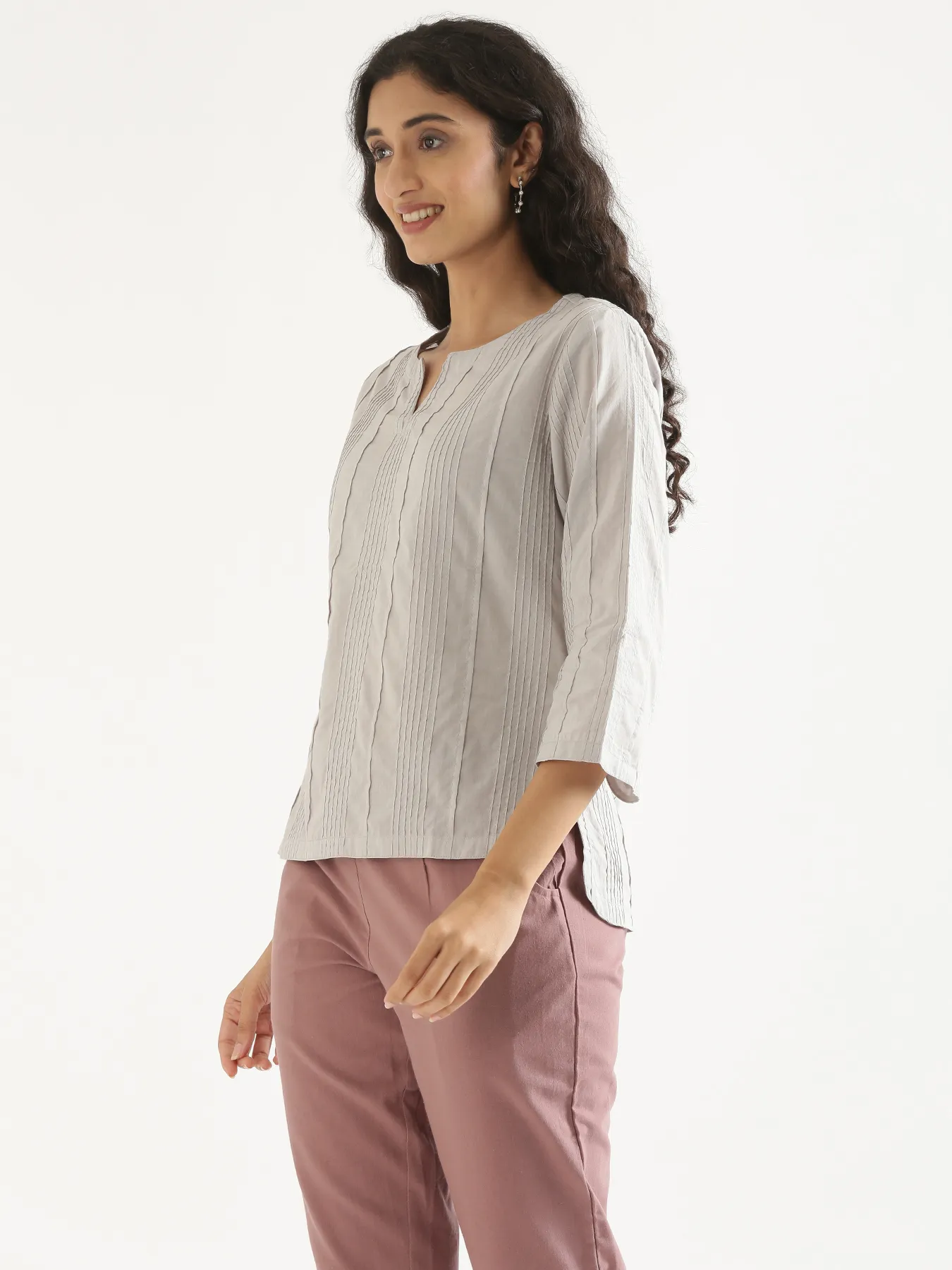 Women Grey Everyday Cotton Top - Image 8