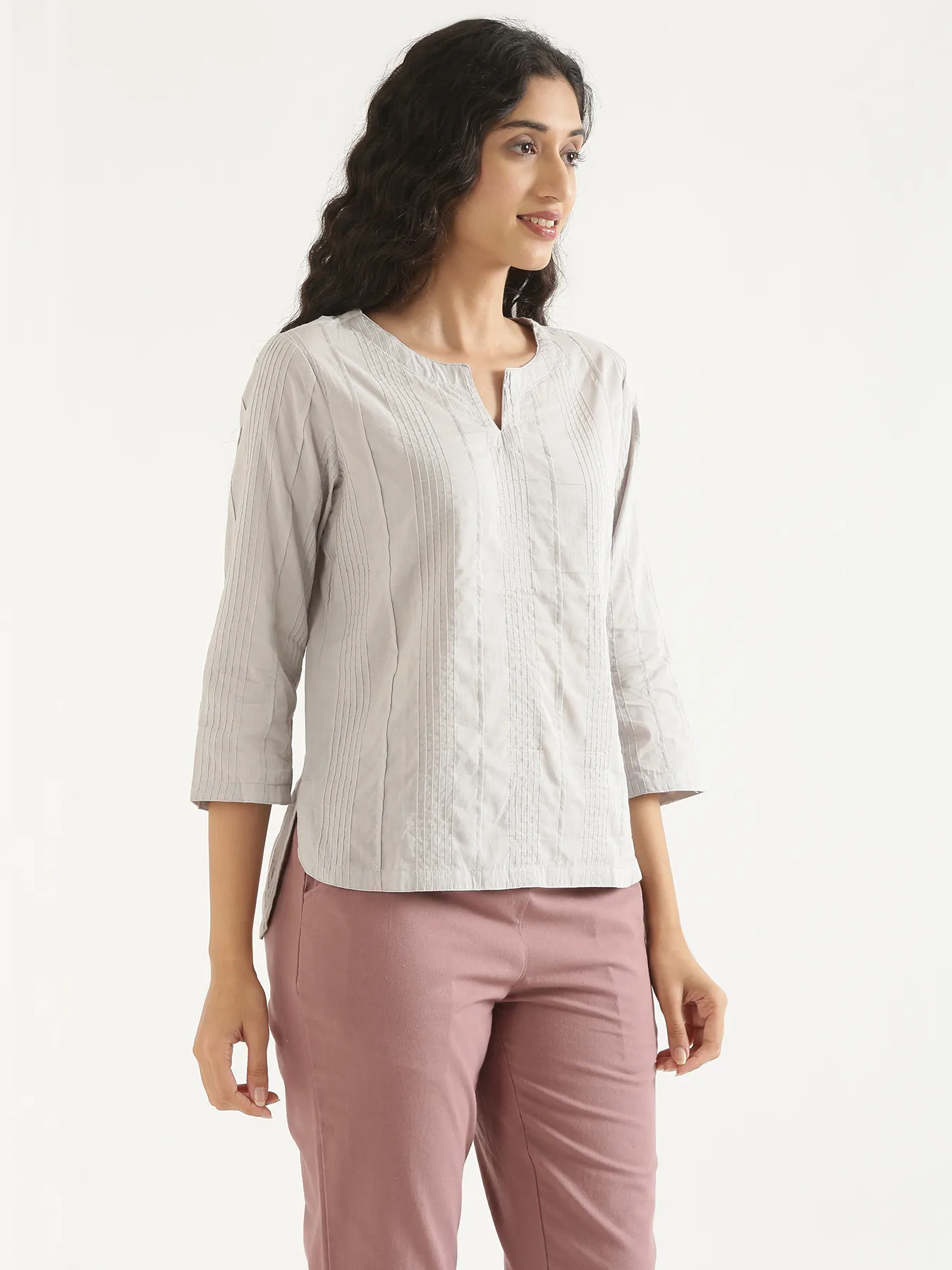 Women Grey Everyday Cotton Top - Image 10