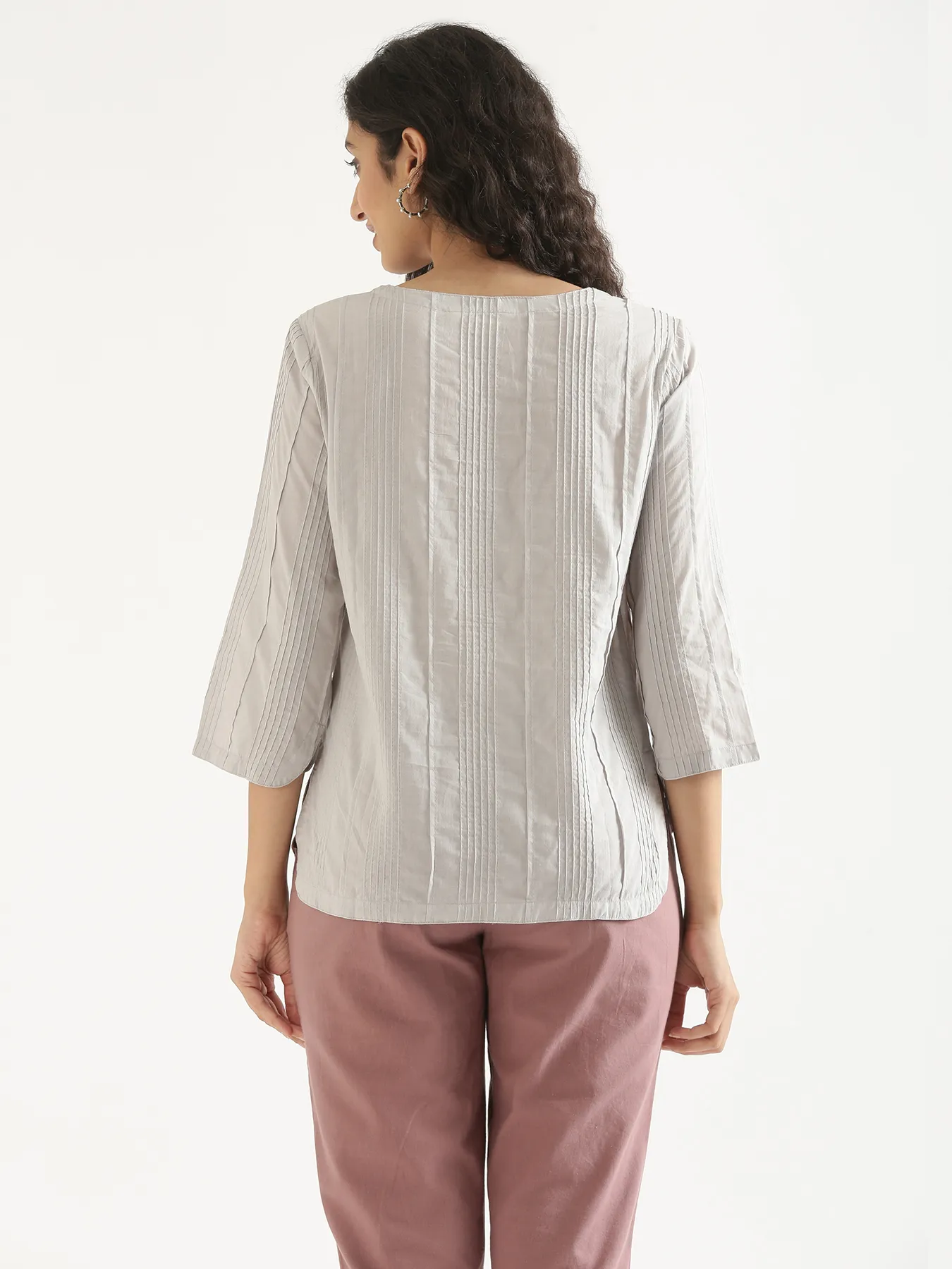Women Grey Everyday Cotton Top - Image 9