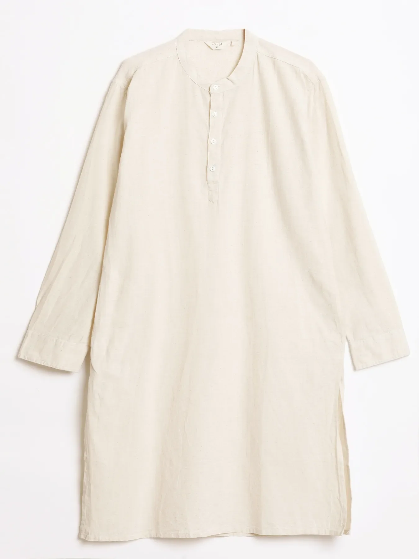 Men Ecru Airy Linen Long Kurta - Image 14