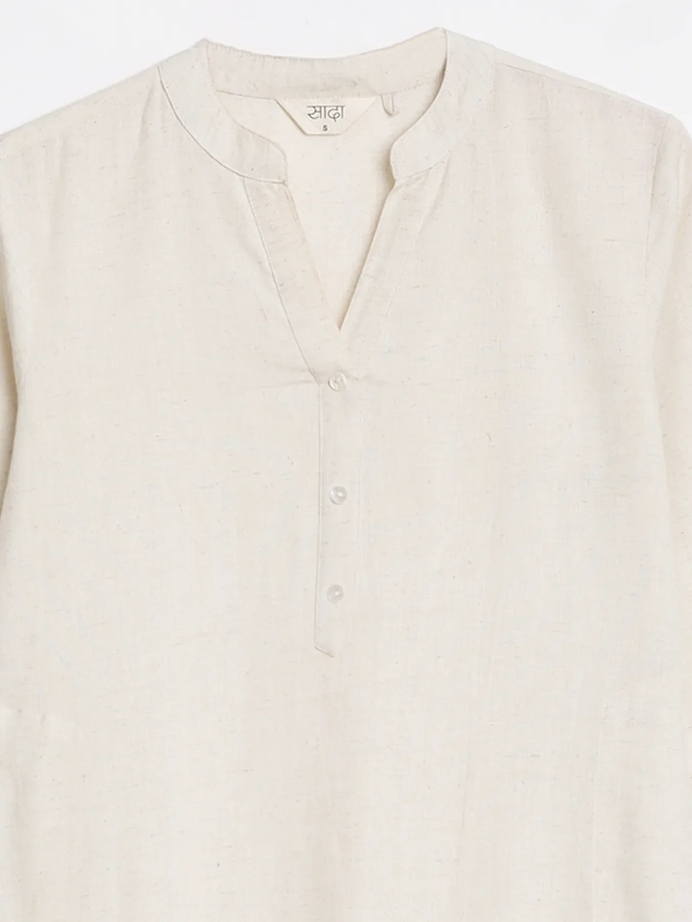 Women Ecru Airy Linen Long Kurta - Image 14