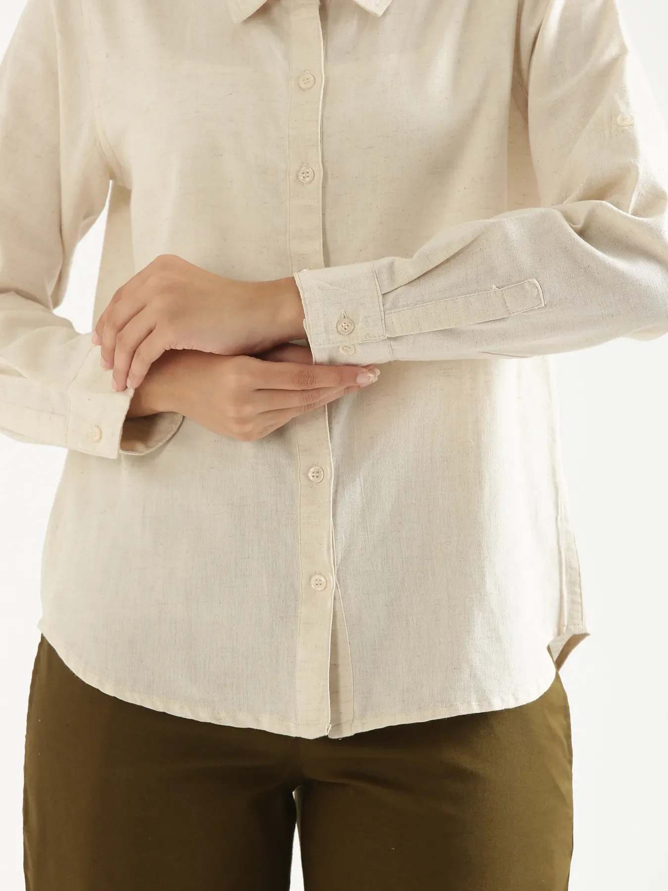 Women Ecru Airy-Linen Shirt - Image 12
