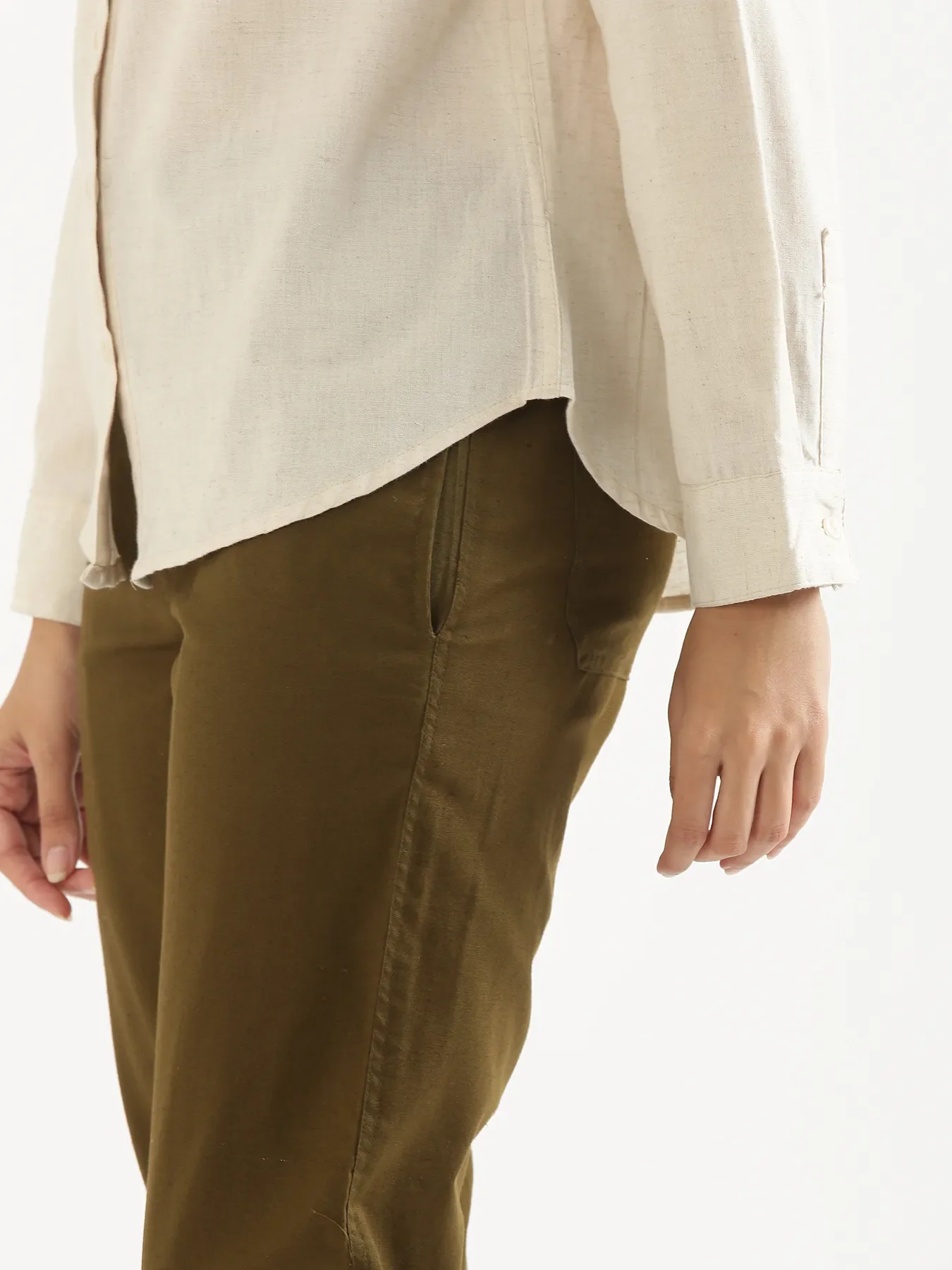 Women Ecru Airy-Linen Shirt - Image 13