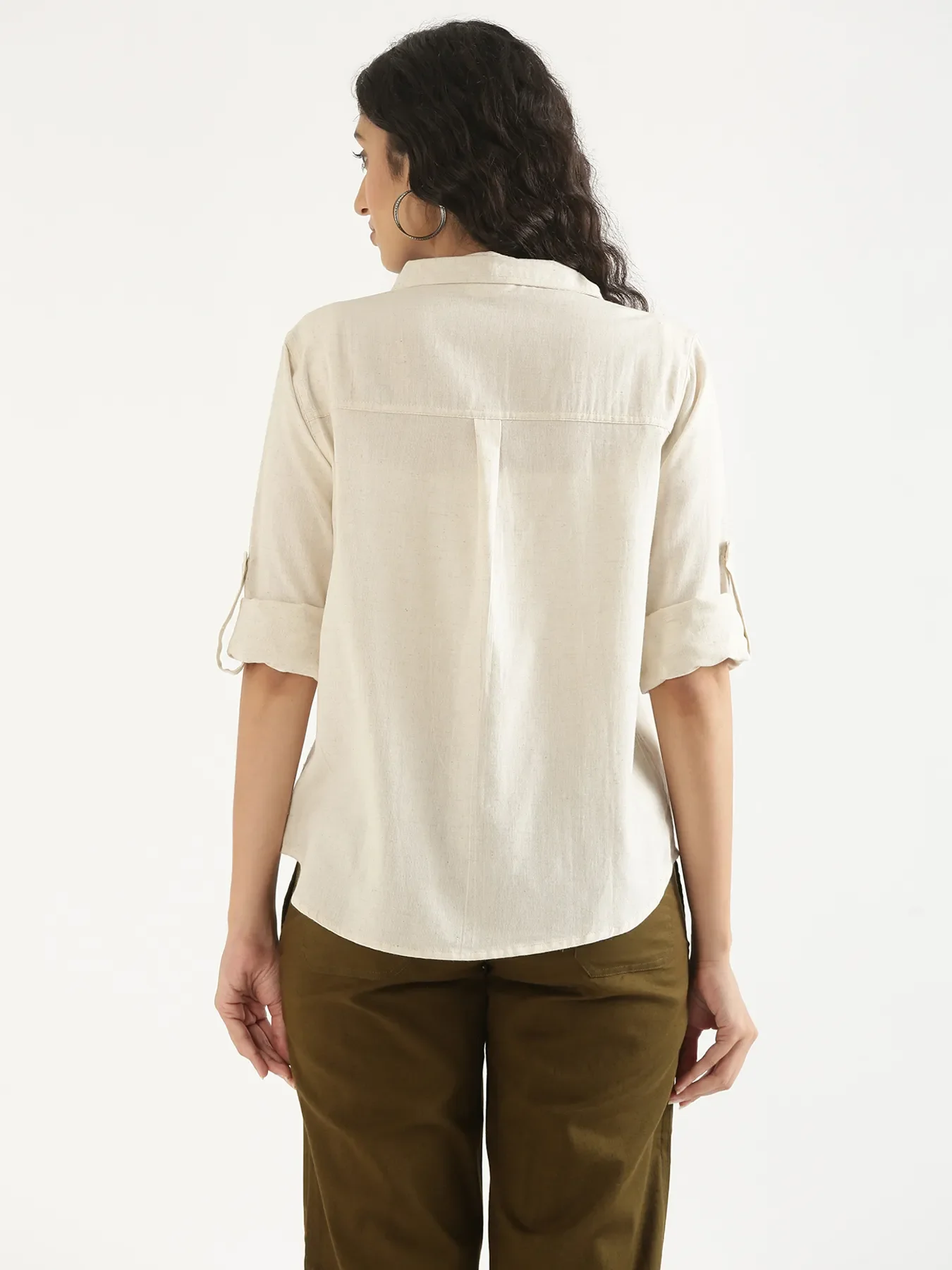 Women Ecru Airy-Linen Shirt - Image 4