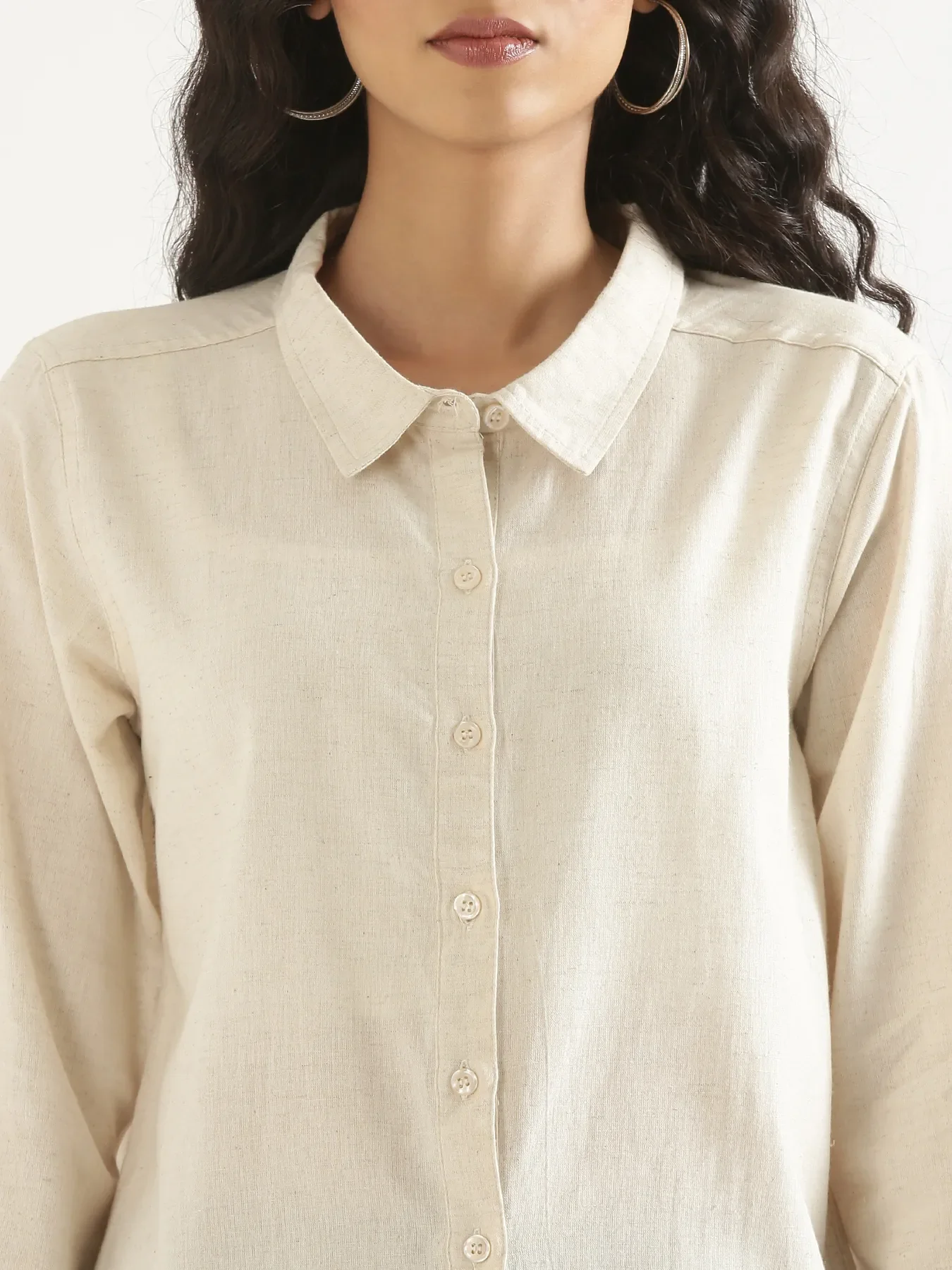 Women Ecru Airy-Linen Shirt - Image 5