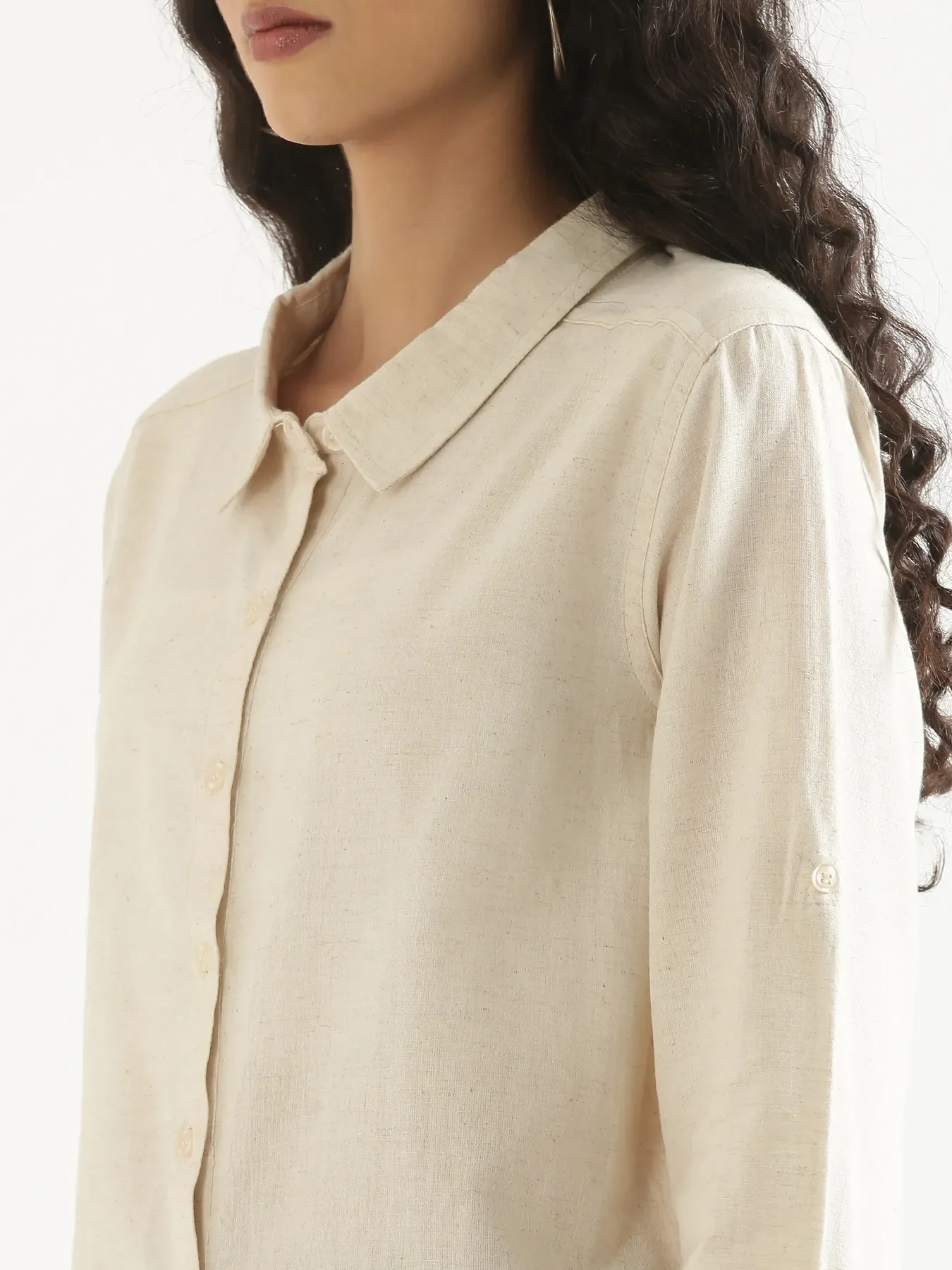 Women Ecru Airy-Linen Shirt - Image 6