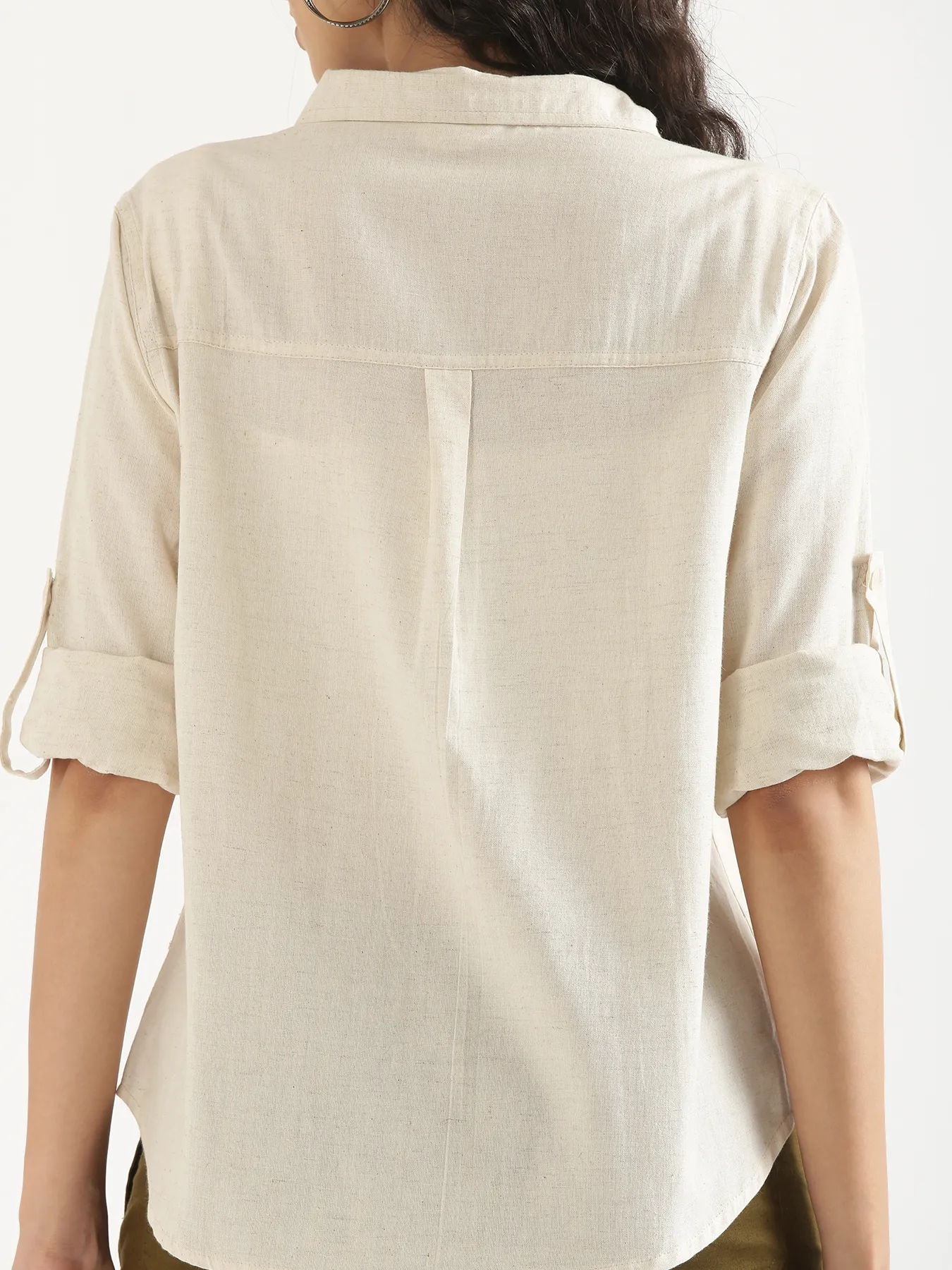 Women Ecru Airy-Linen Shirt - Image 7