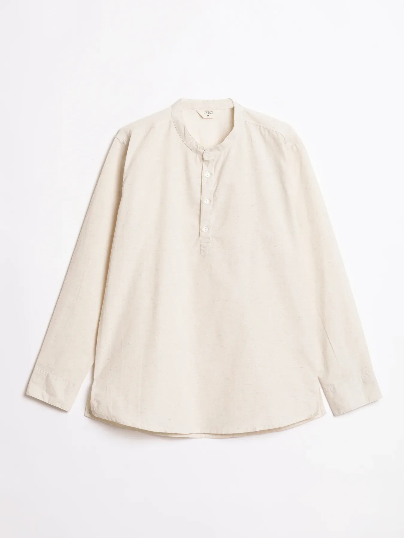 Men Ecru Airy Linen Short Kurta - Image 11