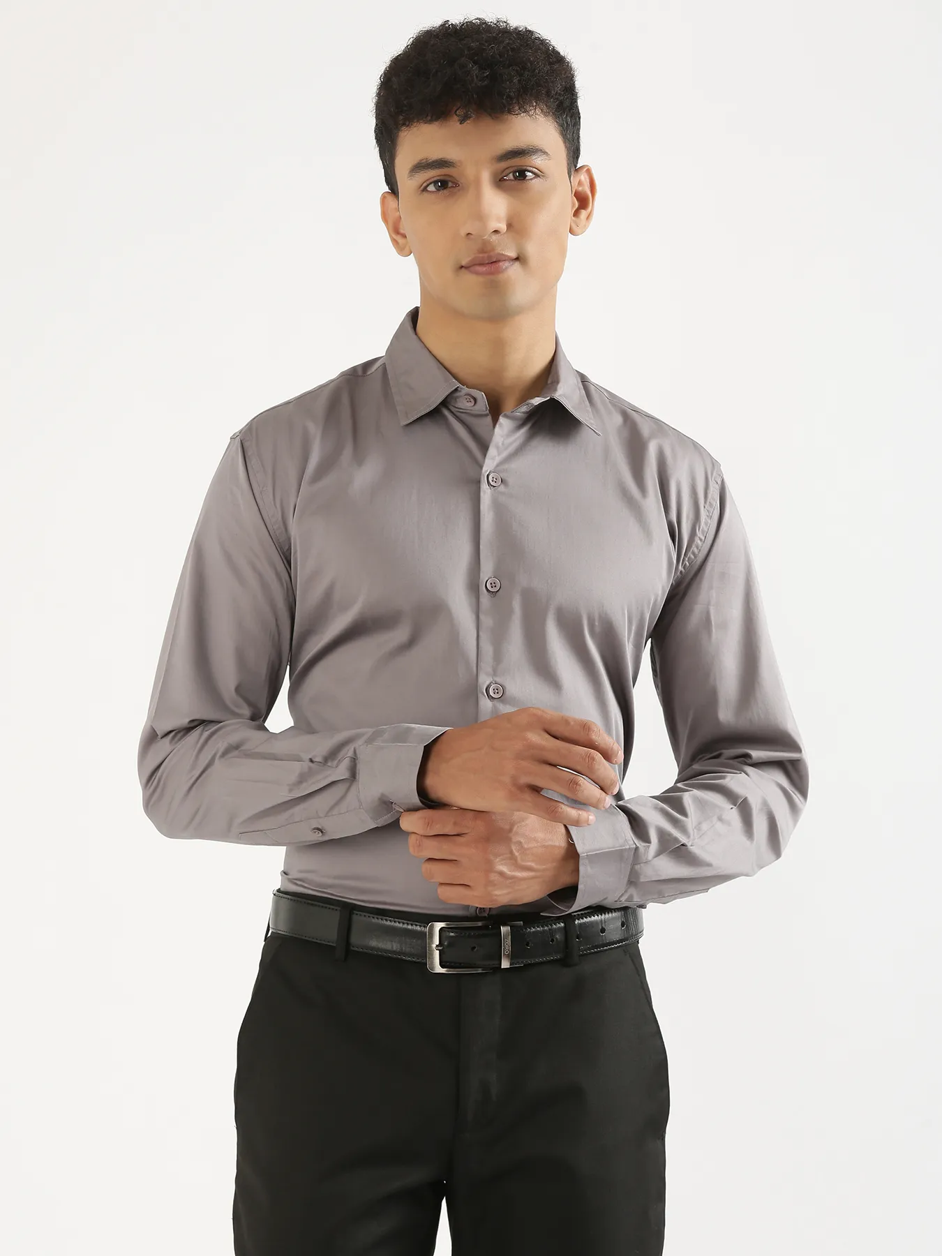 Men Grey Formal Shirt - Image 11