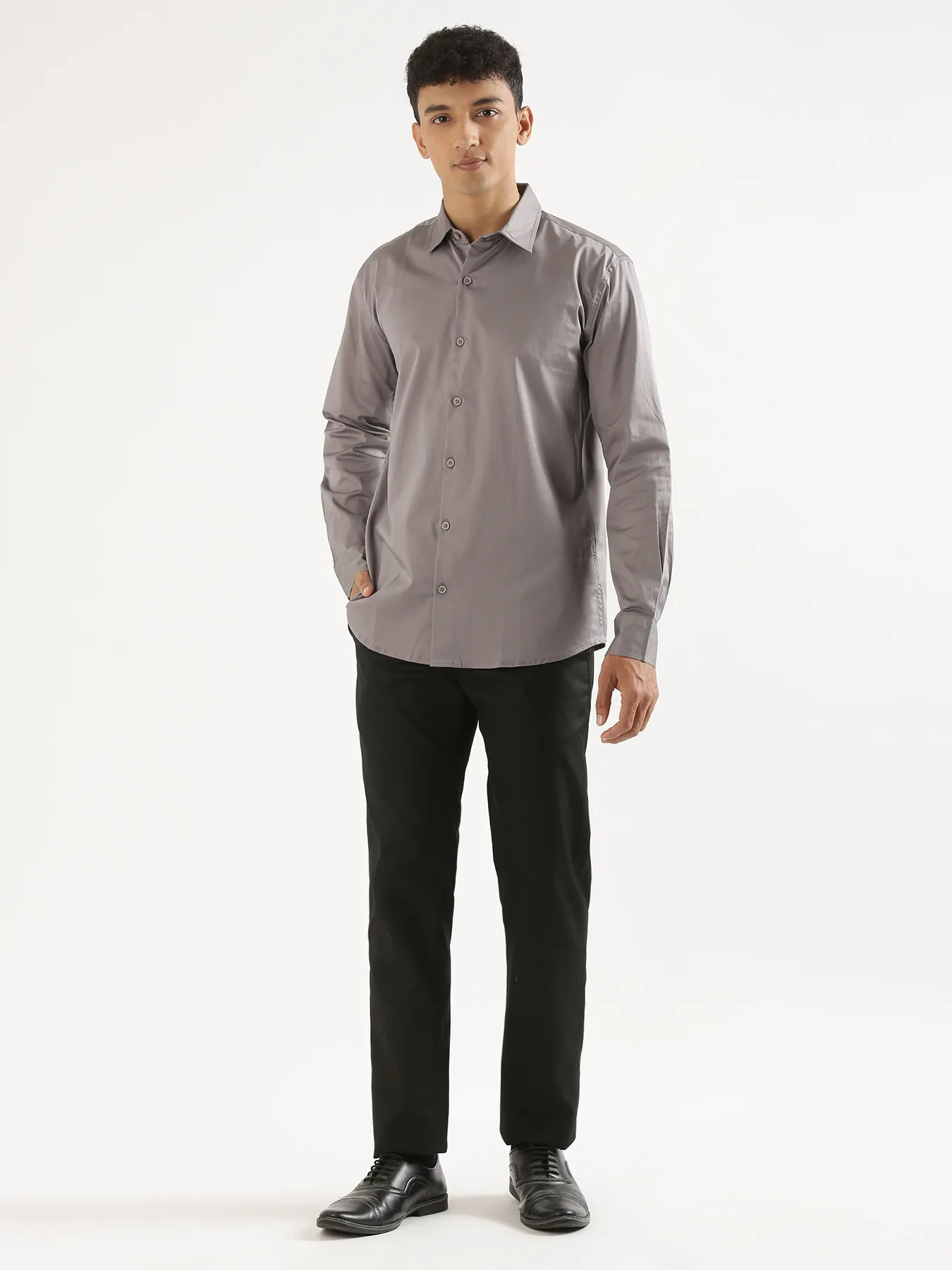 Men Grey Formal Shirt - Image 6