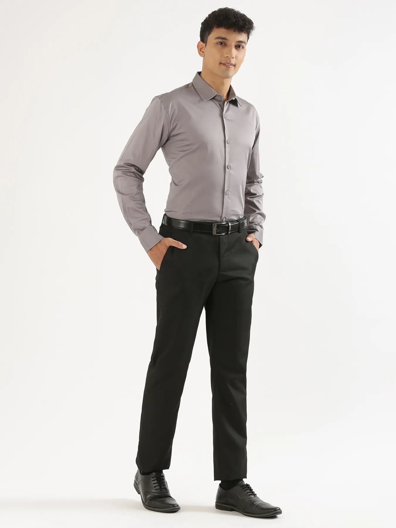 Men Grey Formal Shirt - Image 7