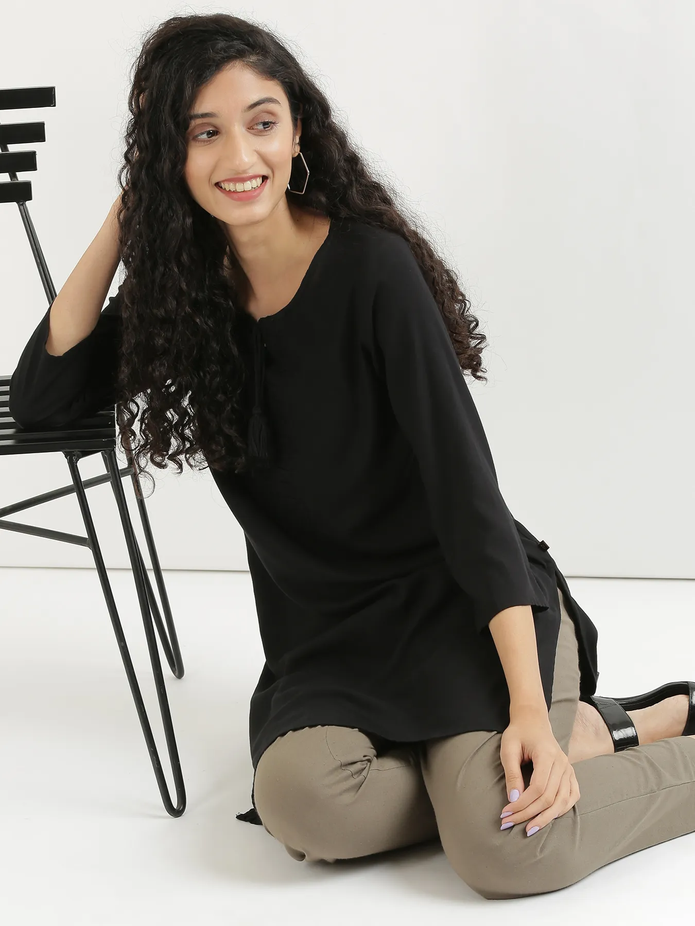 Women Grey Cotton Pant - Image 10
