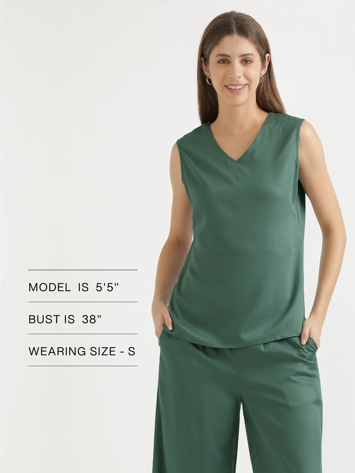 Women Jade V-Neck Sleeveless Top - Image 12