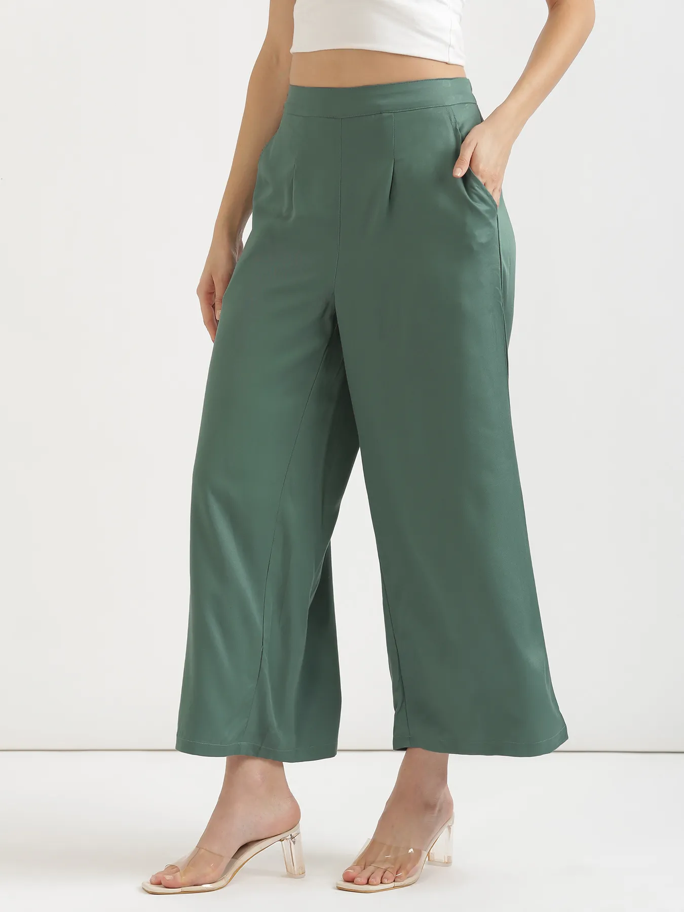 Women Jade Viscose Palazzo Pant - Image 3