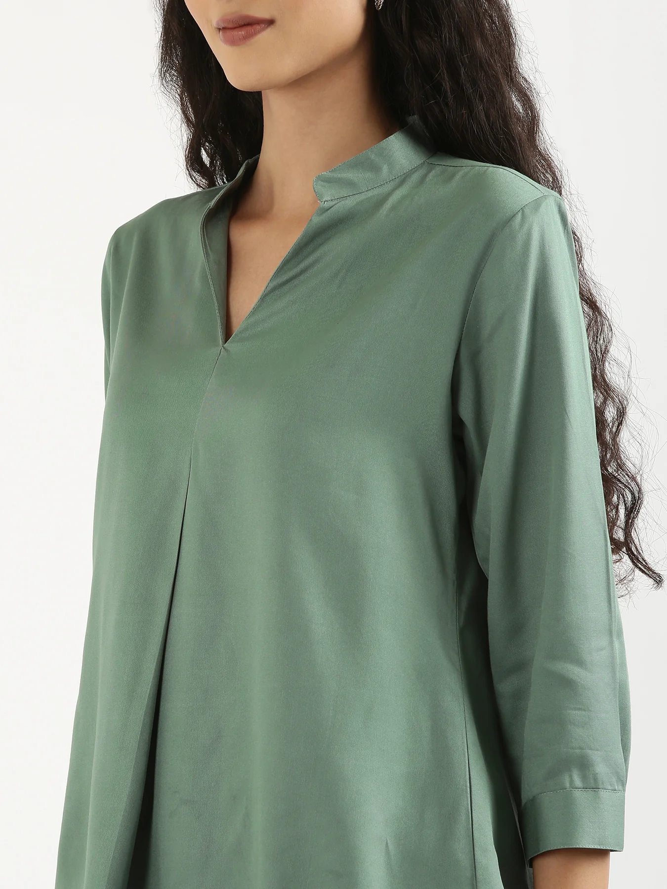 Women Jade Viscose Pleated Top - Image 10