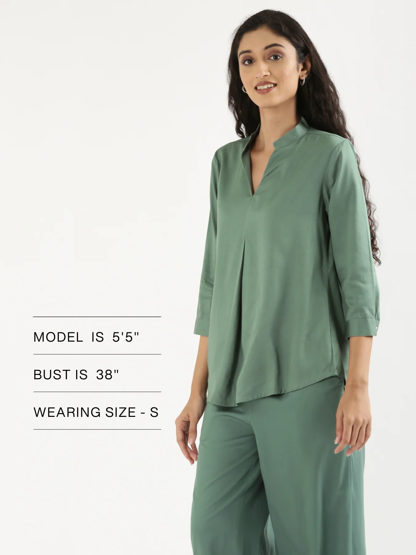 Women Jade Viscose Pleated Top - Image 12
