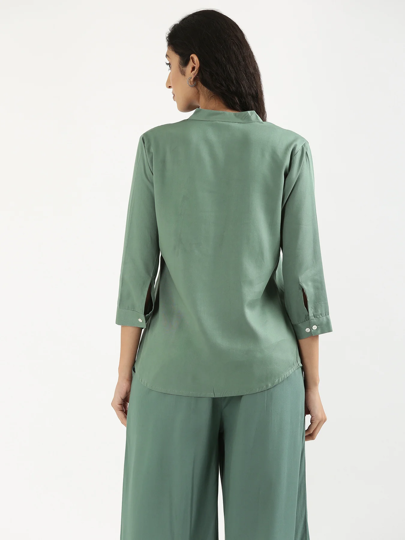 Women Jade Viscose Pleated Top - Image 5
