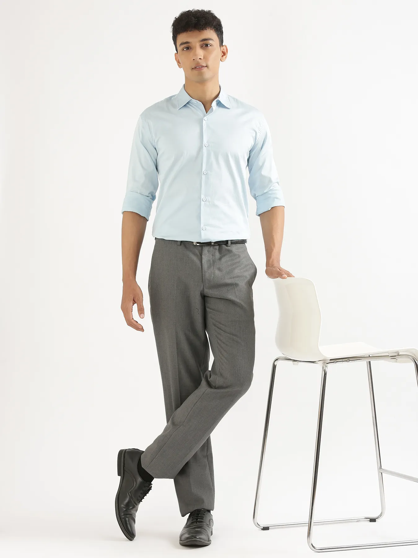 Men Light Blue Formal Shirt - Image 10