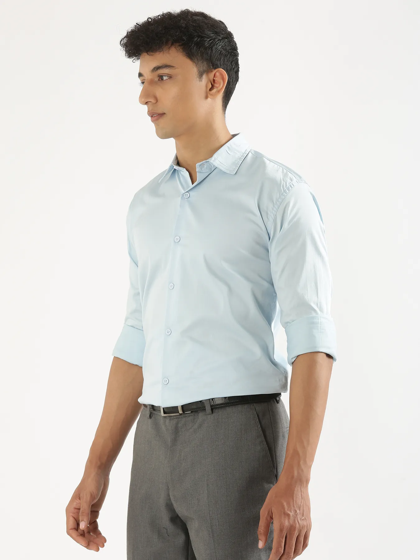 Men Light Blue Formal Shirt - Image 7