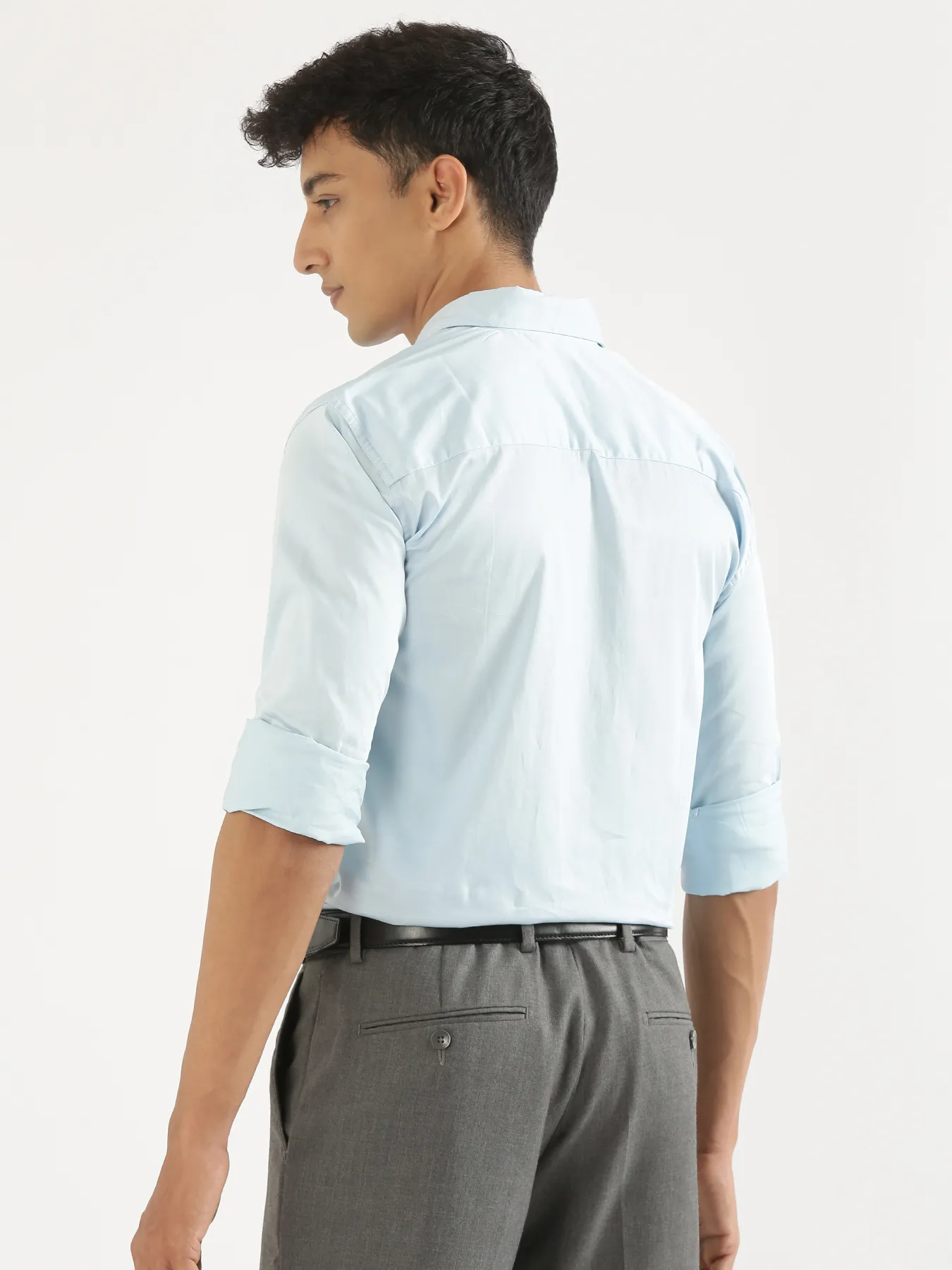 Men Light Blue Formal Shirt - Image 8